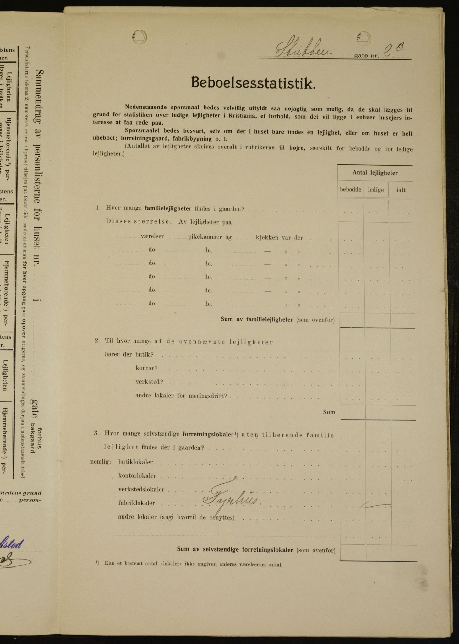 OBA, Kommunal folketelling 1.2.1909 for Kristiania kjøpstad, 1909, s. 94500