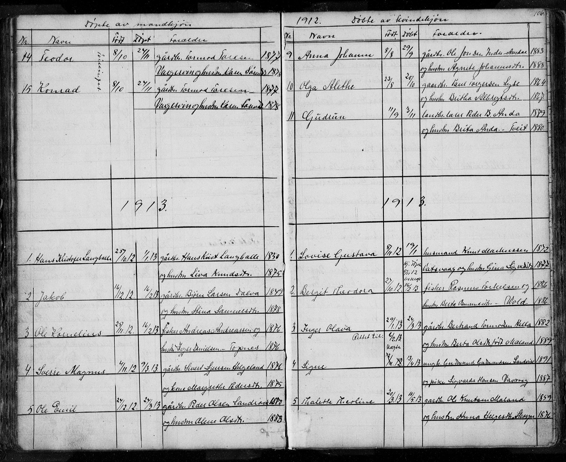 Nedstrand sokneprestkontor, SAST/A-101841/01/V: Klokkerbok nr. B 3, 1848-1933, s. 106