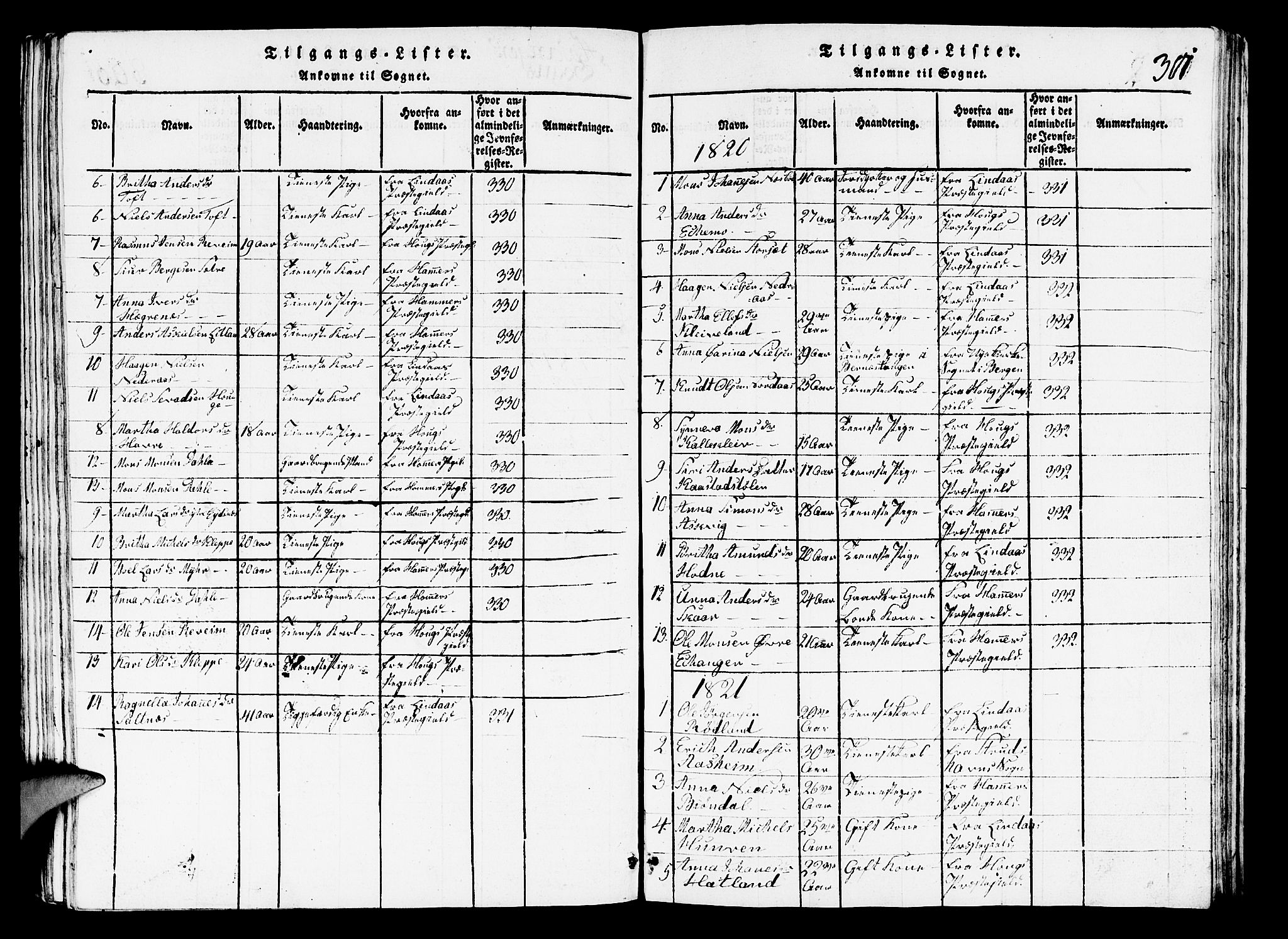 Hosanger sokneprestembete, AV/SAB-A-75801/H/Hab: Klokkerbok nr. A 1 /1, 1816-1856, s. 301
