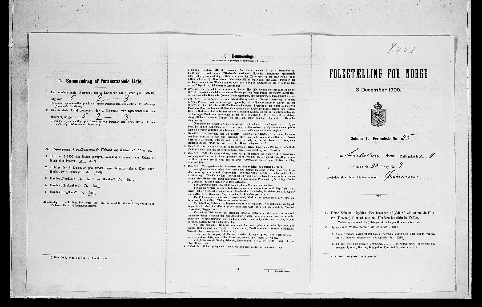 RA, Folketelling 1900 for 0614 Ådal herred, 1900, s. 788