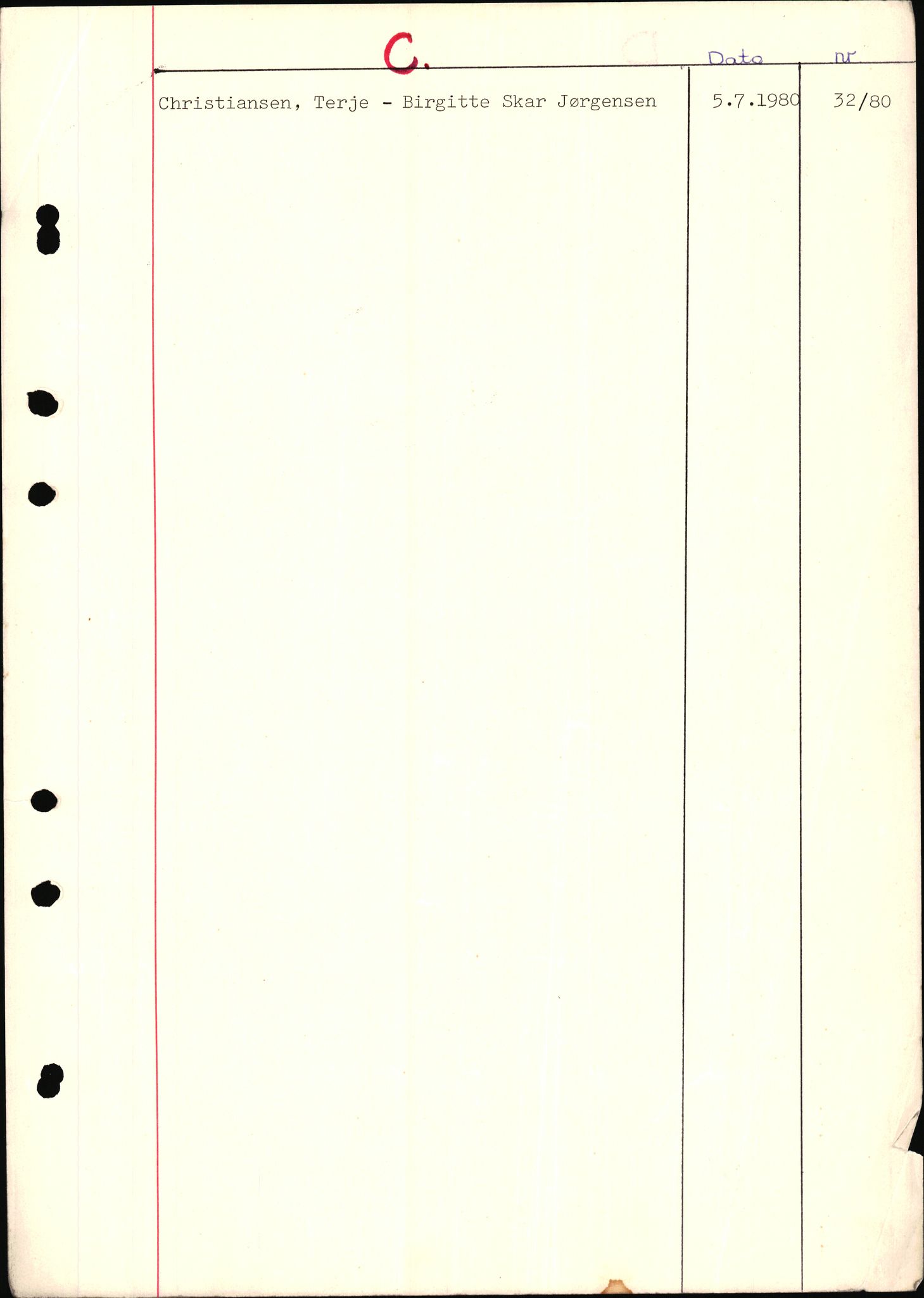 Jarlsberg sorenskriveri, AV/SAKO-A-131/L/Lb/L0002: Vigselsprotokoll, 1969-1981, s. 43
