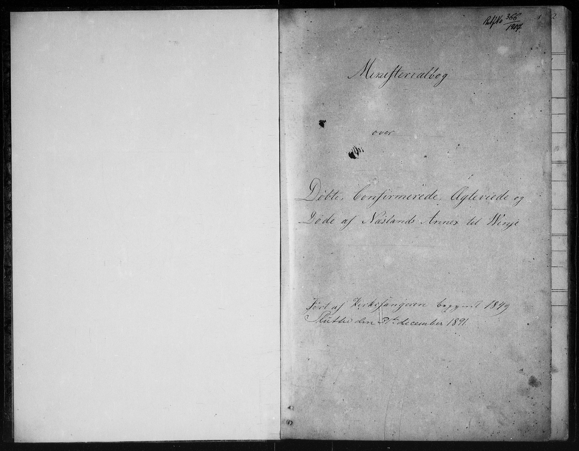 Vinje kirkebøker, SAKO/A-312/G/Gb/L0002: Klokkerbok nr. II 2, 1849-1891, s. 1