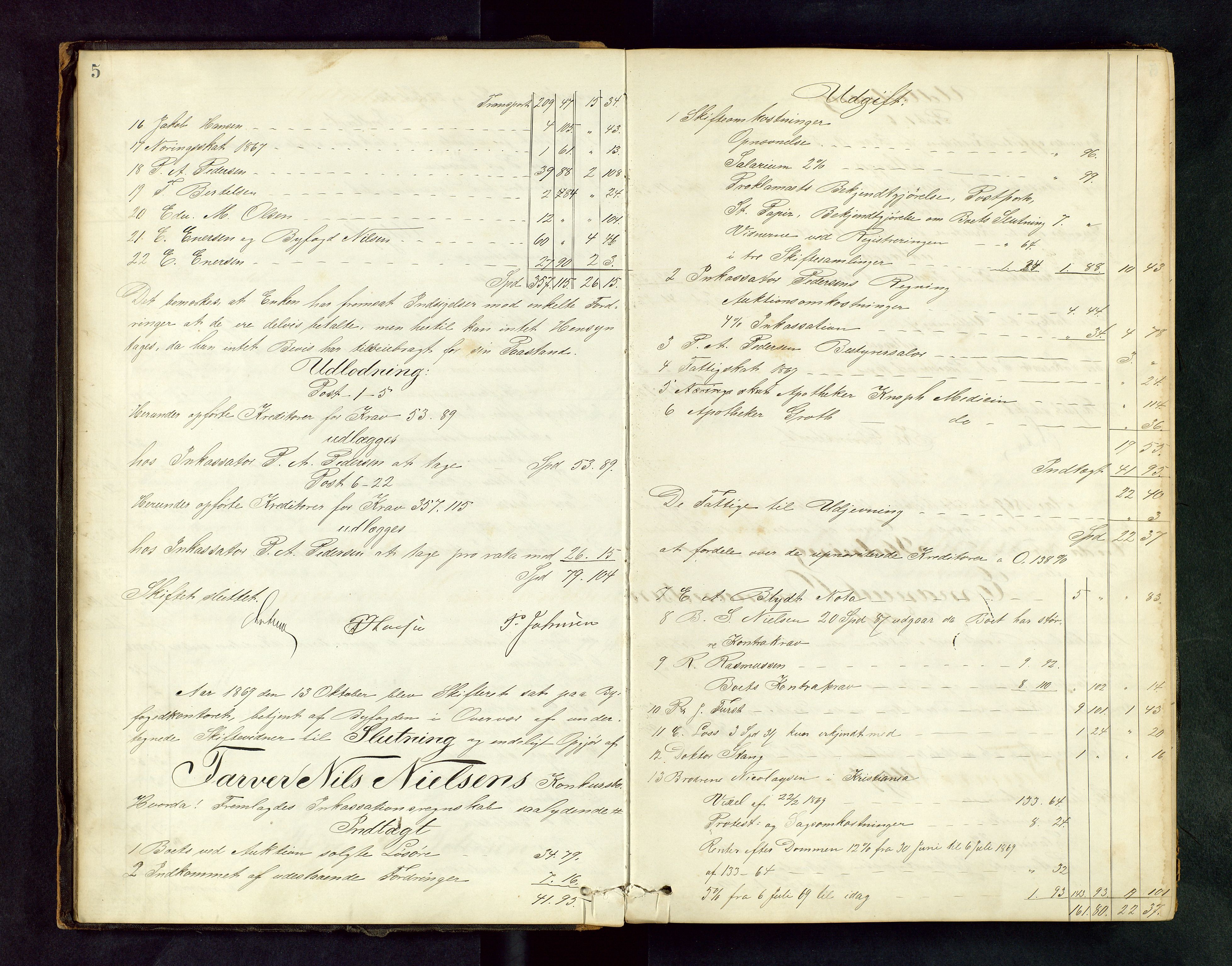 Stavanger byfogd, AV/SAST-A-101408/001/5/50/503BD/L0001: Skifteutlodningsprotokoll, 1869-1871, s. 5
