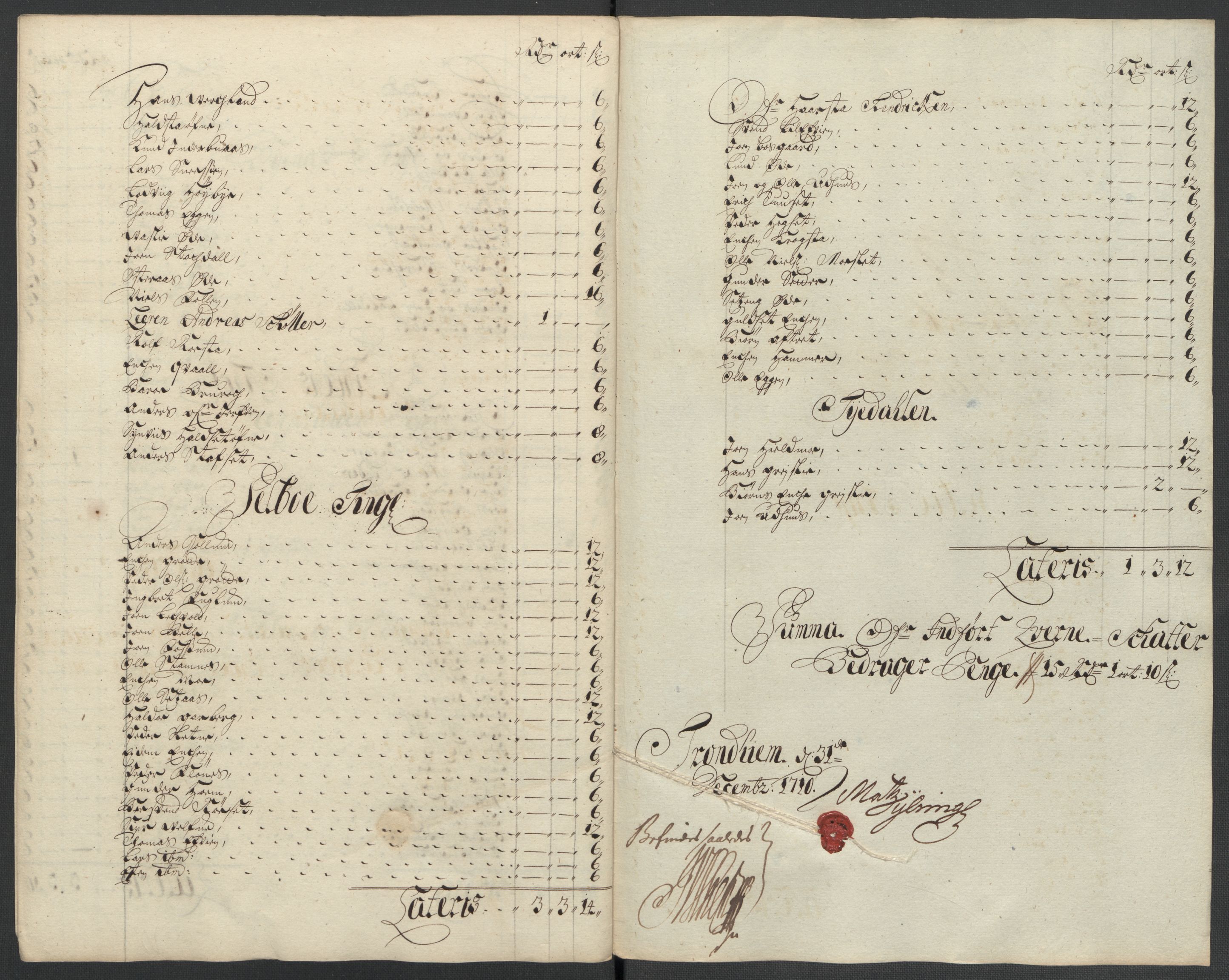 Rentekammeret inntil 1814, Reviderte regnskaper, Fogderegnskap, RA/EA-4092/R61/L4111: Fogderegnskap Strinda og Selbu, 1709-1710, s. 394
