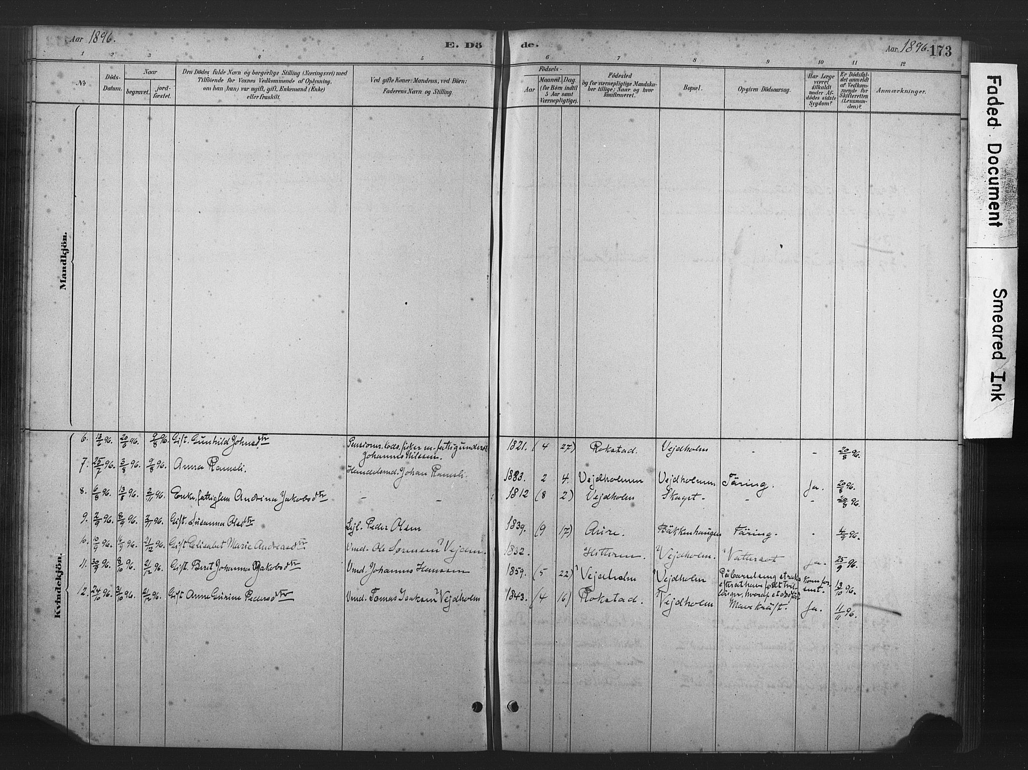 Ministerialprotokoller, klokkerbøker og fødselsregistre - Møre og Romsdal, AV/SAT-A-1454/583/L0954: Ministerialbok nr. 583A01, 1880-1906, s. 173