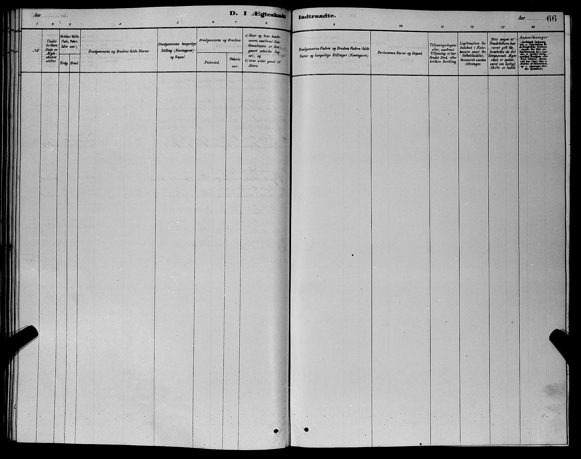 Sirdal sokneprestkontor, AV/SAK-1111-0036/F/Fb/Fbb/L0003: Klokkerbok nr. B 3, 1878-1894, s. 66