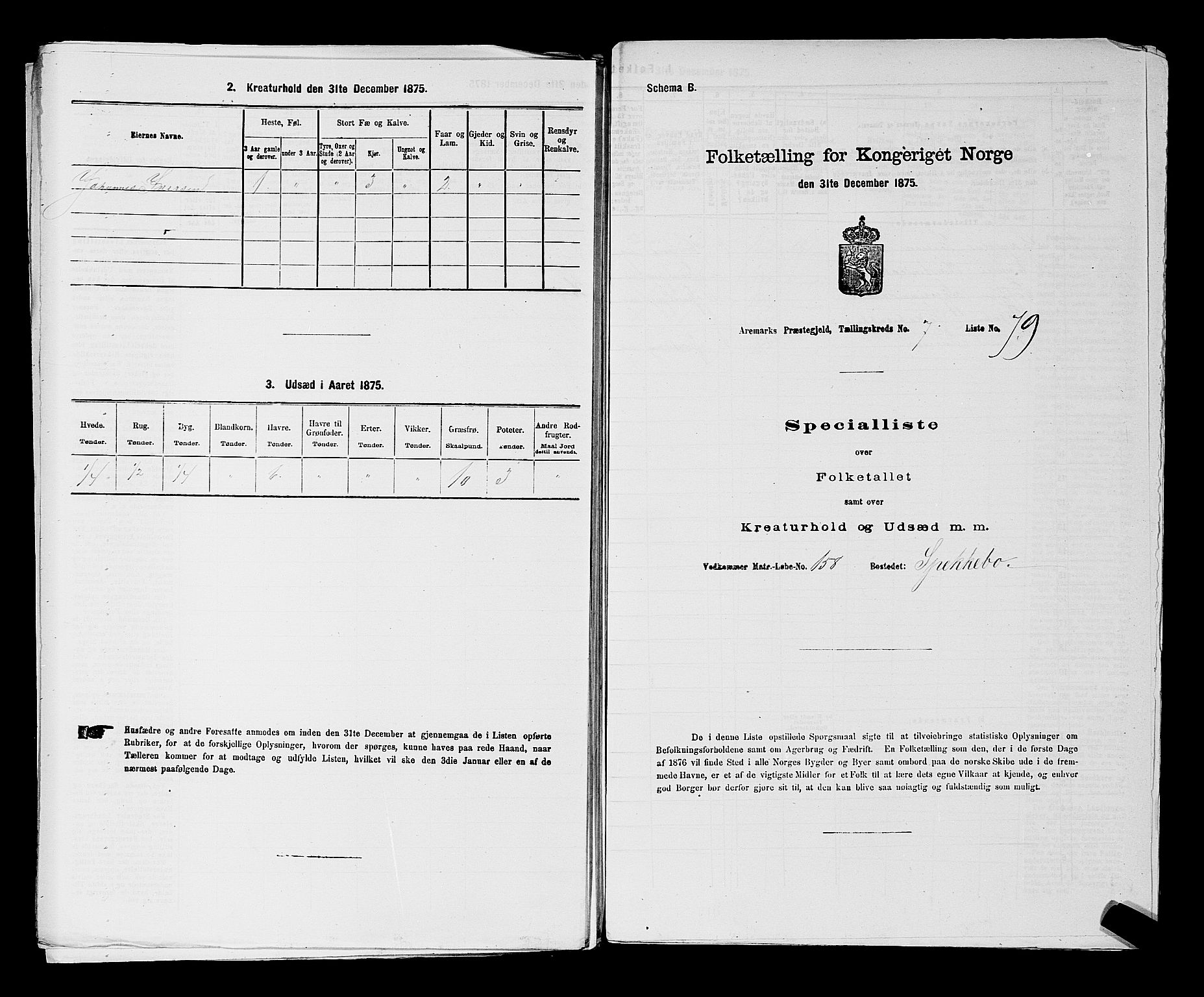 RA, Folketelling 1875 for 0118P Aremark prestegjeld, 1875, s. 1145