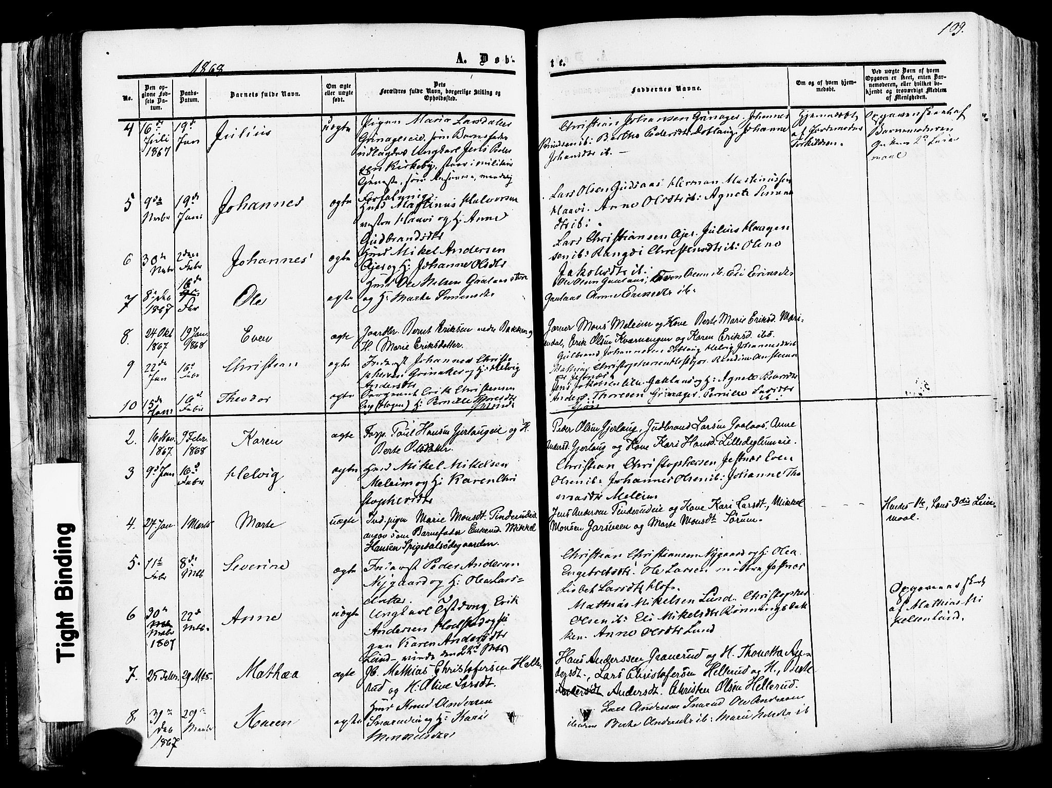 Vang prestekontor, Hedmark, SAH/PREST-008/H/Ha/Haa/L0013: Ministerialbok nr. 13, 1855-1879, s. 109