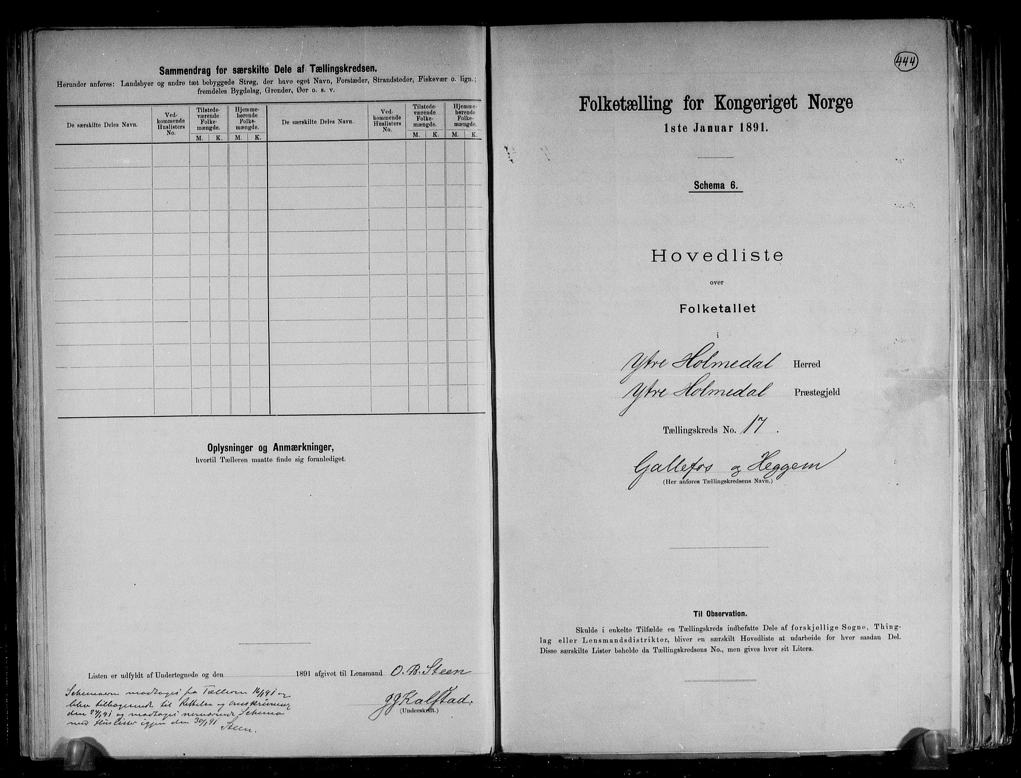 RA, Folketelling 1891 for 1429 Ytre Holmedal herred, 1891, s. 43