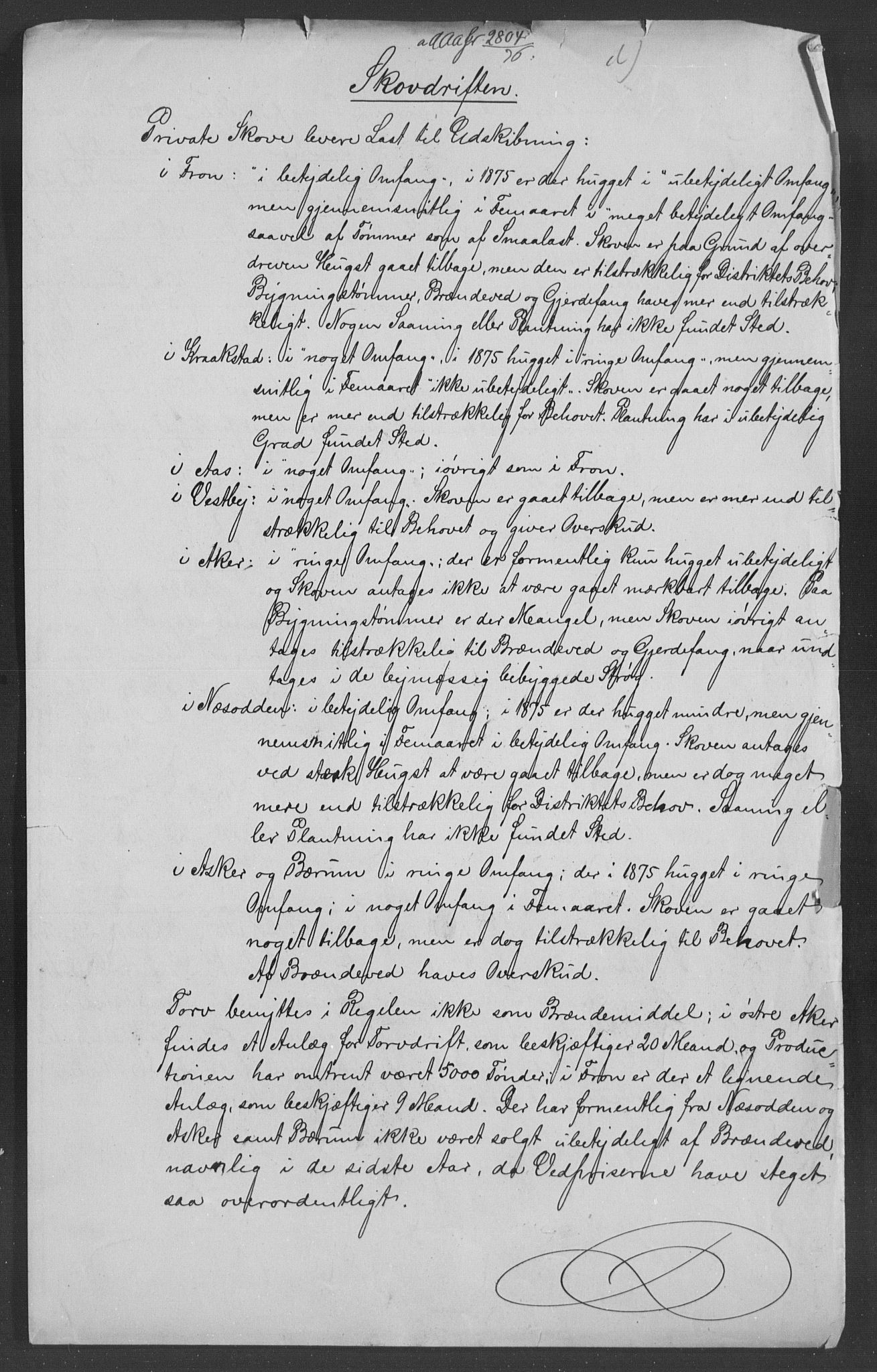 Statistisk sentralbyrå, Næringsøkonomiske emner, Generelt - Amtmennenes femårsberetninger, AV/RA-S-2233/F/Fa/L0038: --, 1871-1875, s. 174