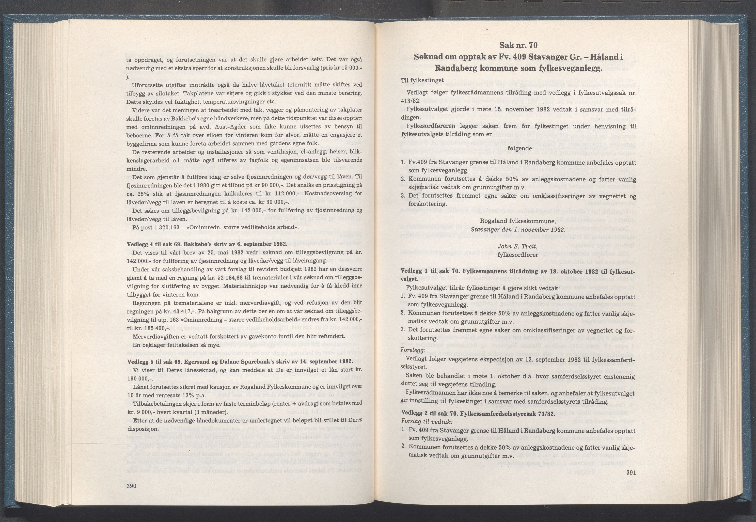 Rogaland fylkeskommune - Fylkesrådmannen , IKAR/A-900/A/Aa/Aaa/L0102: Møtebok , 1982, s. 390-391