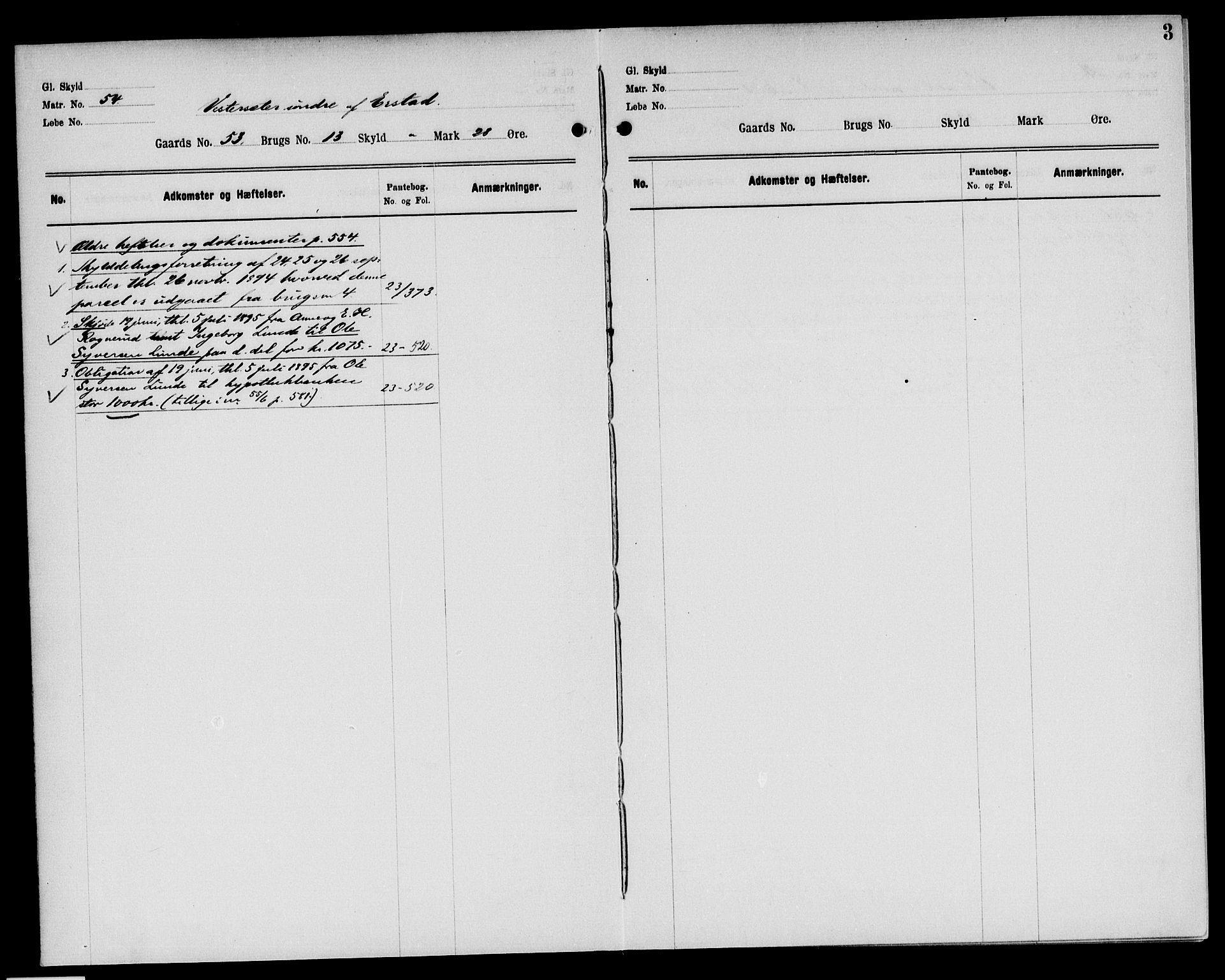 Hadeland og Land tingrett, AV/SAH-TING-010/H/Ha/Hab/L0008: Panteregister nr. b-8, 1896-1906, s. 3