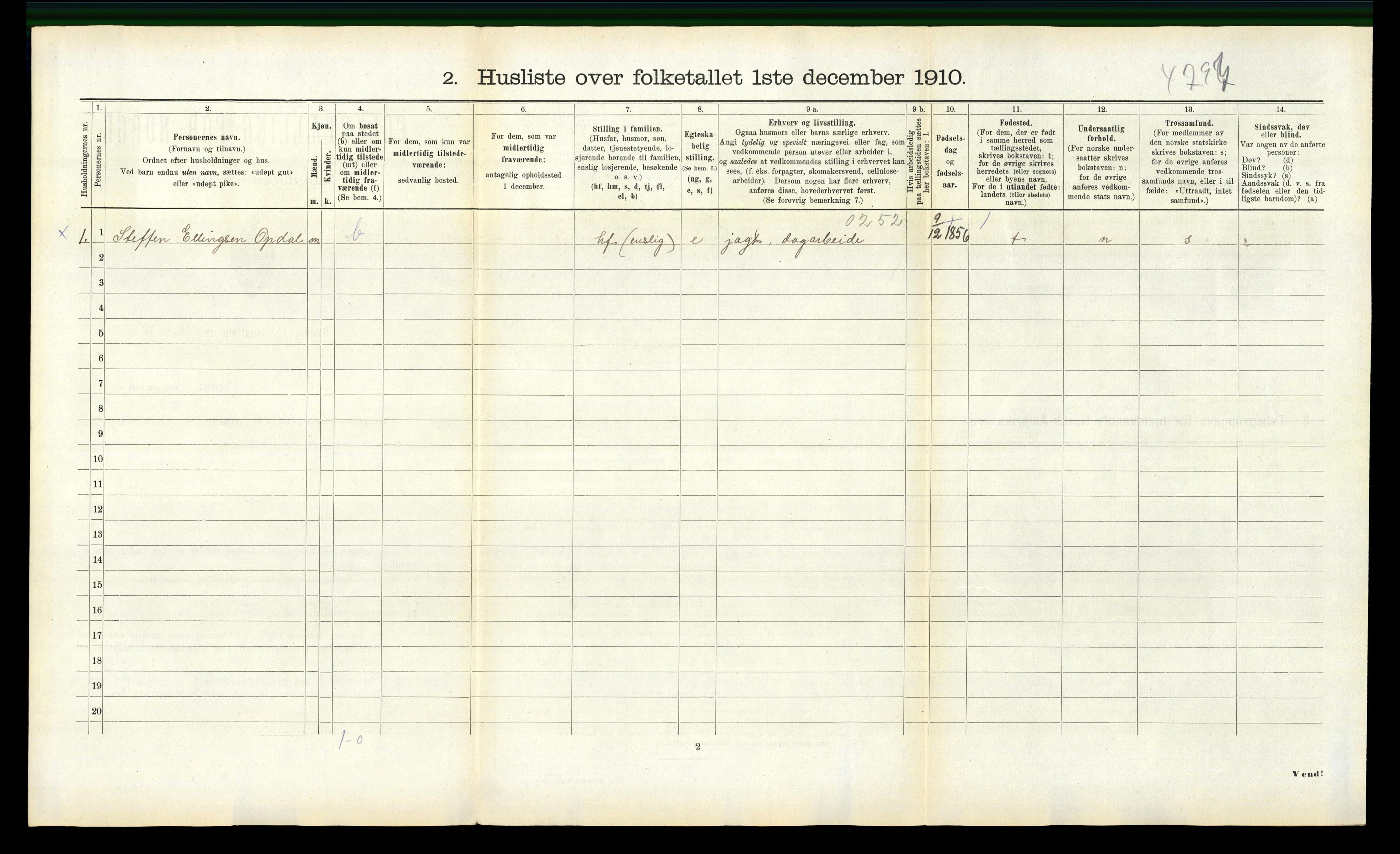 RA, Folketelling 1910 for 1542 Eresfjord og Vistdal herred, 1910, s. 588