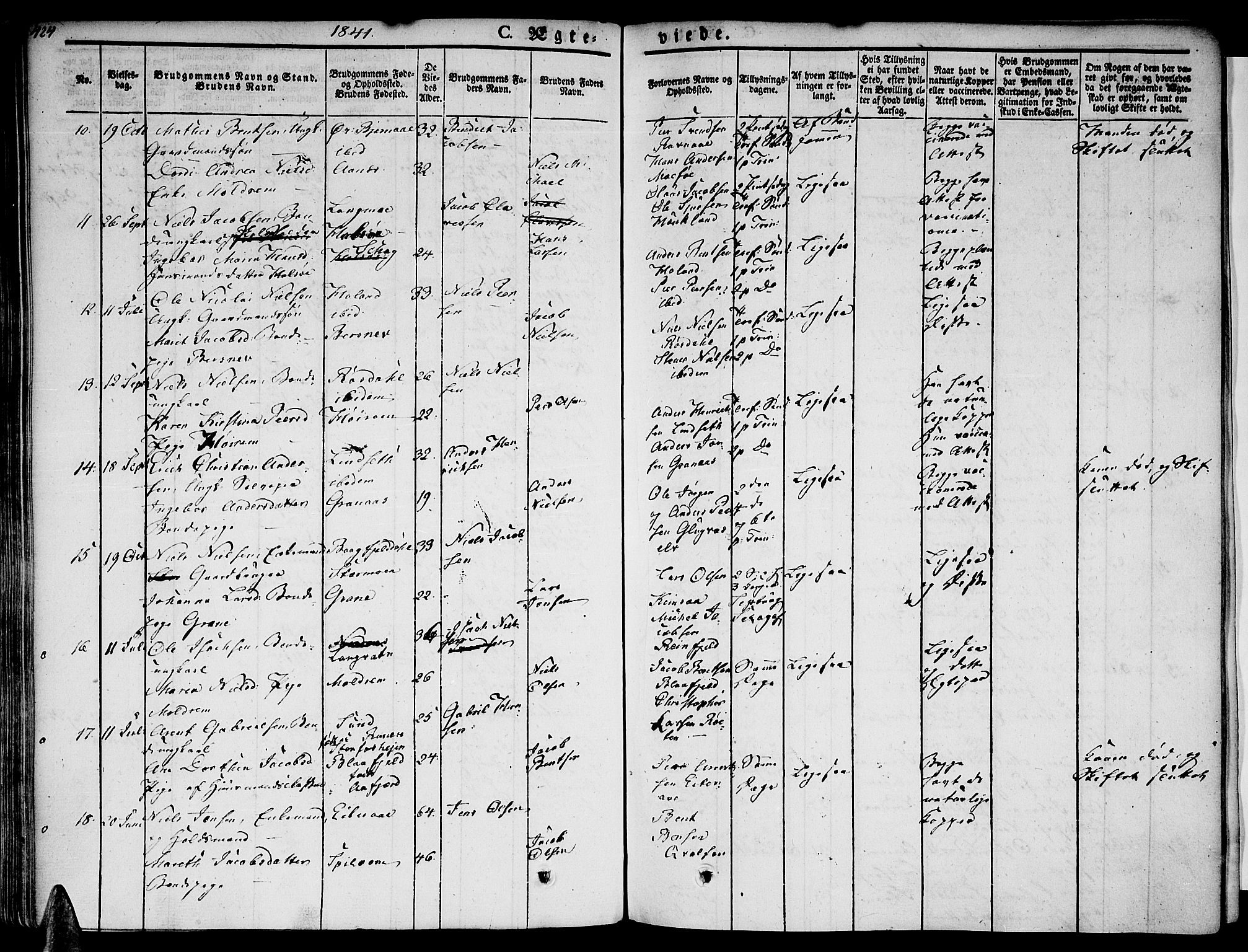 Ministerialprotokoller, klokkerbøker og fødselsregistre - Nordland, SAT/A-1459/820/L0290: Ministerialbok nr. 820A11, 1826-1845, s. 424