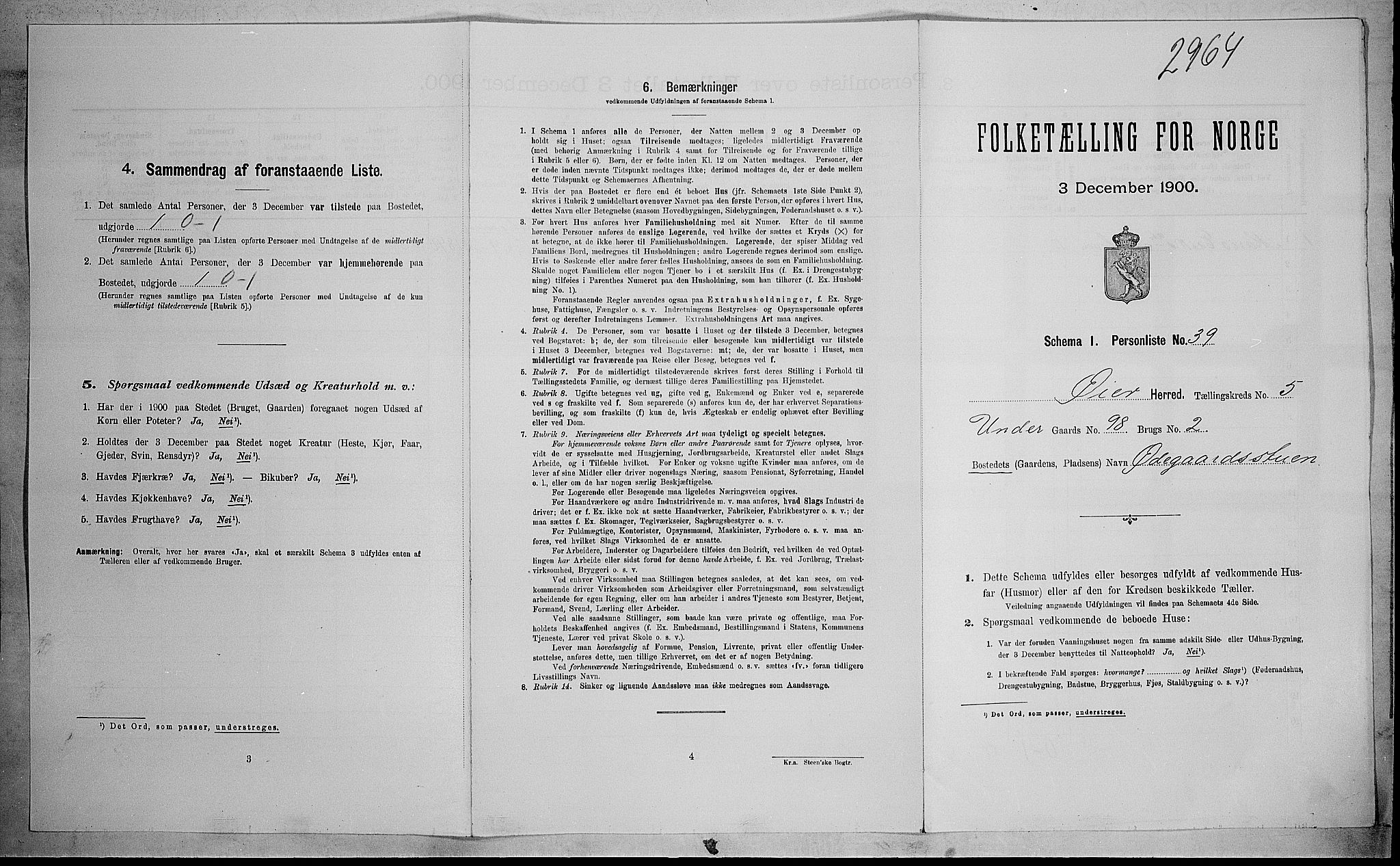 SAH, Folketelling 1900 for 0521 Øyer herred, 1900, s. 718