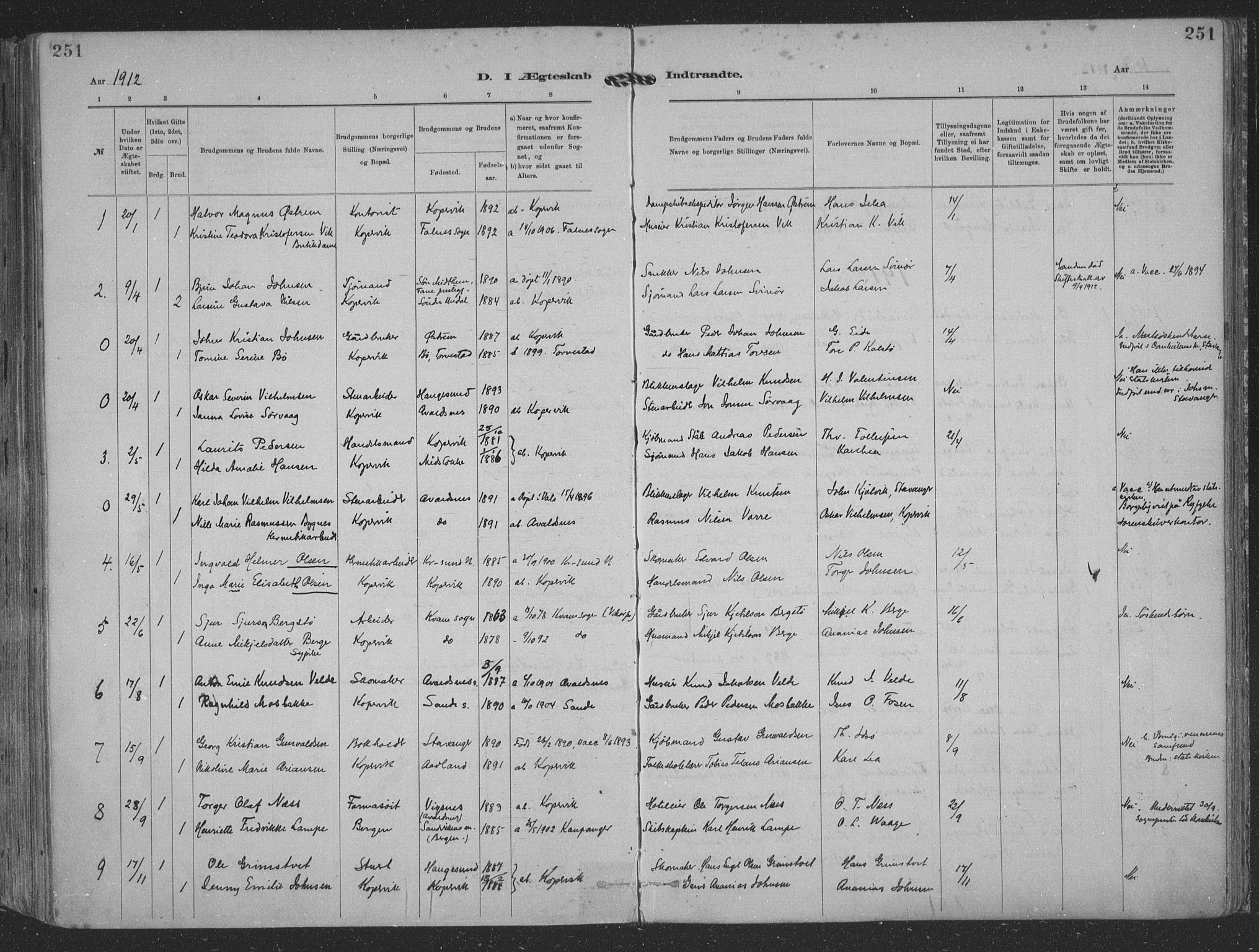 Kopervik sokneprestkontor, AV/SAST-A-101850/H/Ha/Haa/L0001: Ministerialbok nr. A 1, 1880-1919, s. 251