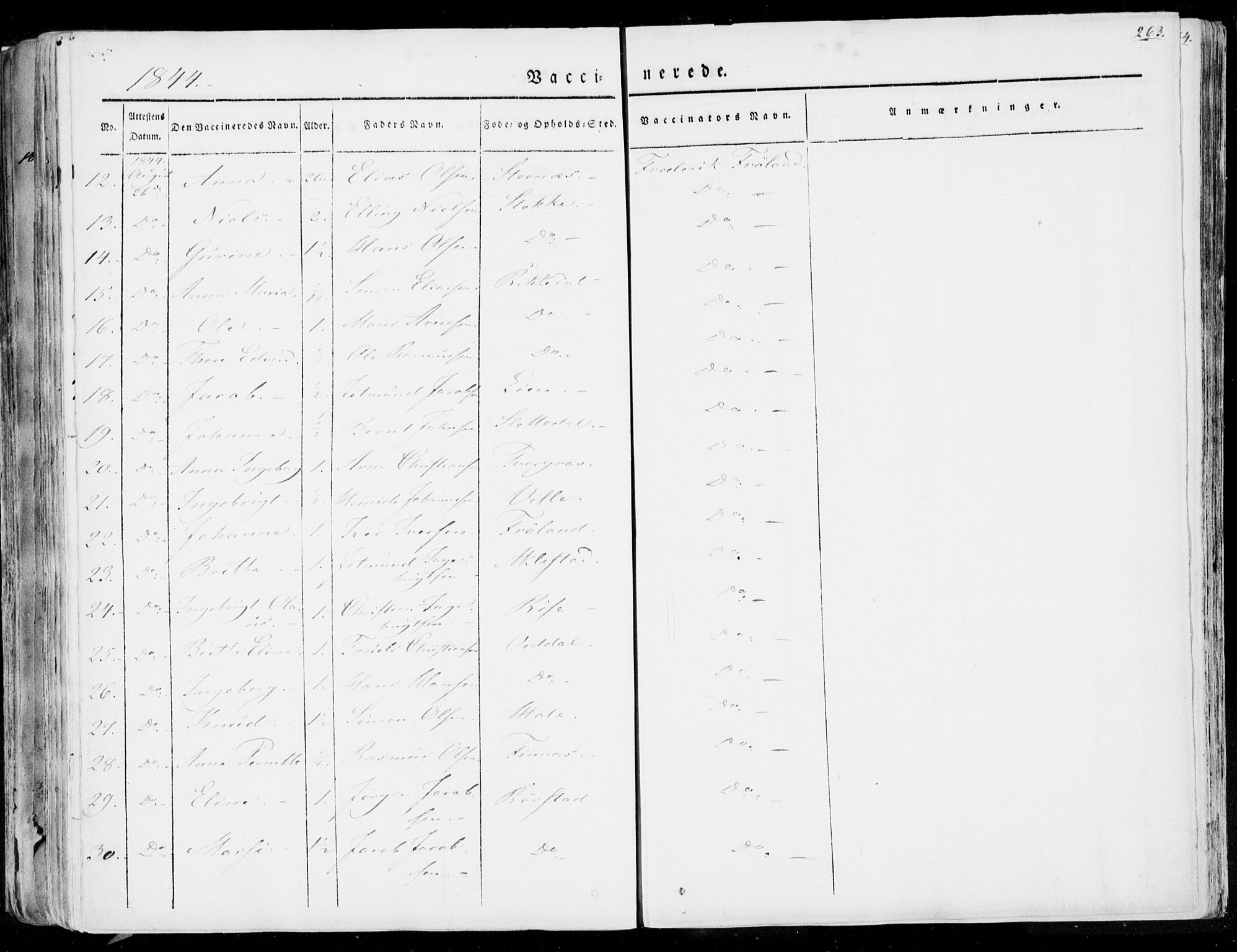 Ministerialprotokoller, klokkerbøker og fødselsregistre - Møre og Romsdal, AV/SAT-A-1454/515/L0208: Ministerialbok nr. 515A04, 1830-1846, s. 263