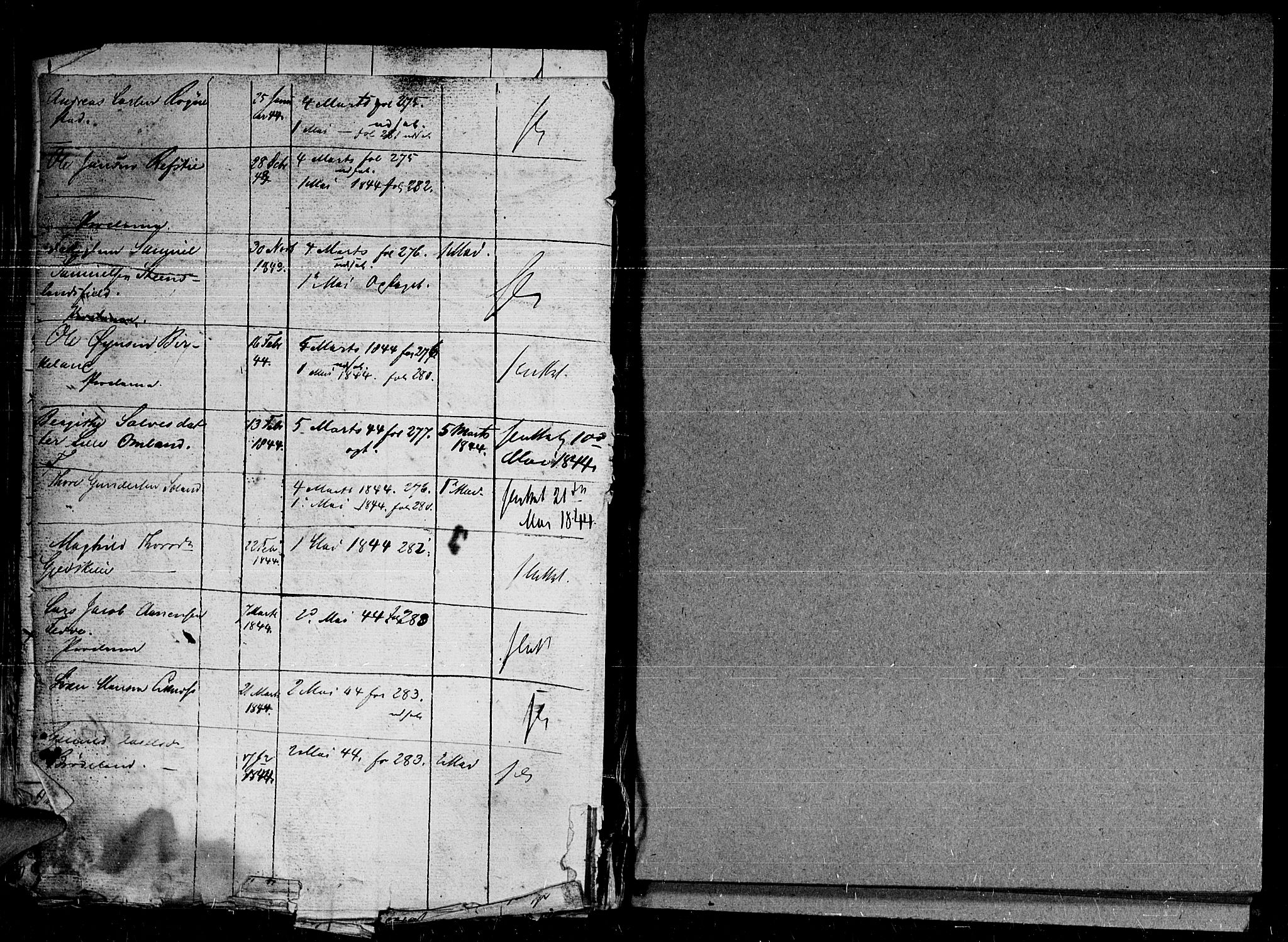 Flekkefjord sorenskriveri, SAK/1221-0001/H/Hc/L0013: Skifteprotokoll nr. 7 for Feda, med gårdsnavn- og personnavnregister, 1835-1844, s. 294b-295a