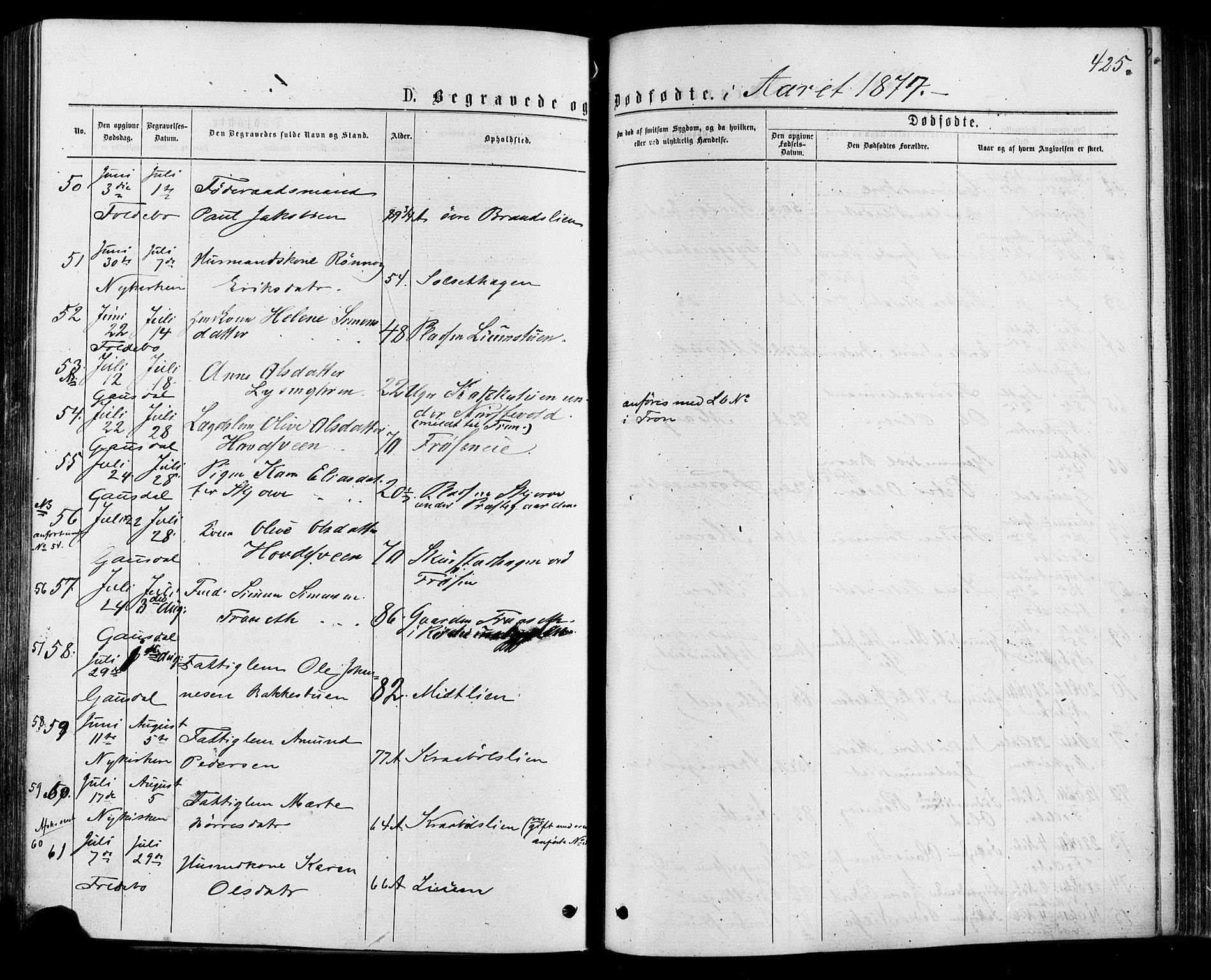 Østre Gausdal prestekontor, AV/SAH-PREST-092/H/Ha/Haa/L0001: Ministerialbok nr. 1, 1874-1886, s. 425