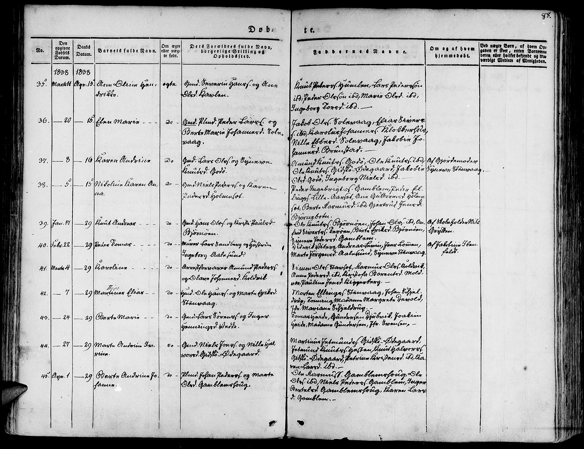 Ministerialprotokoller, klokkerbøker og fødselsregistre - Møre og Romsdal, AV/SAT-A-1454/528/L0395: Ministerialbok nr. 528A06, 1828-1839, s. 88