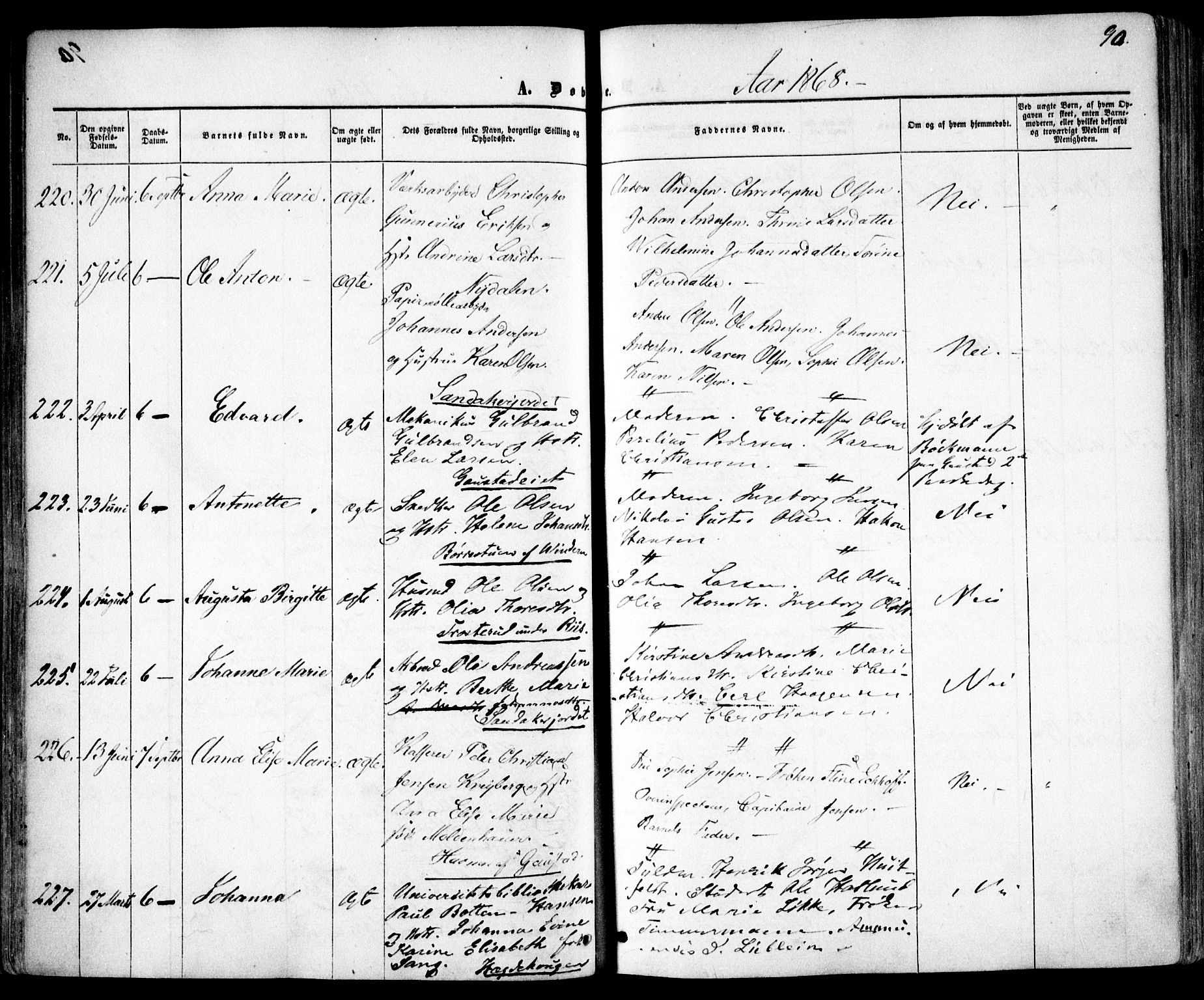 Vestre Aker prestekontor Kirkebøker, AV/SAO-A-10025/F/Fa/L0004: Ministerialbok nr. 4, 1857-1877, s. 90