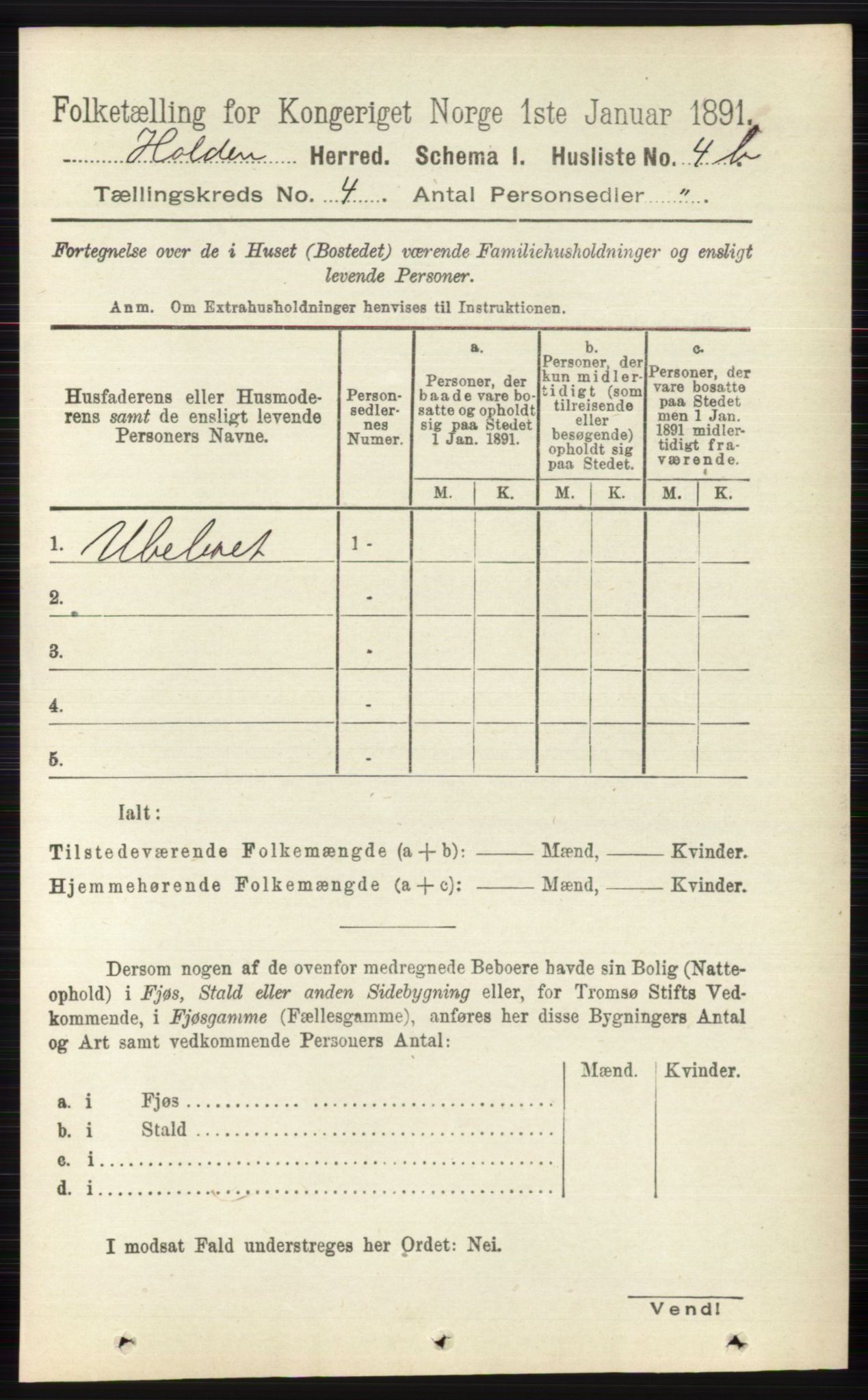 RA, Folketelling 1891 for 0819 Holla herred, 1891, s. 2177