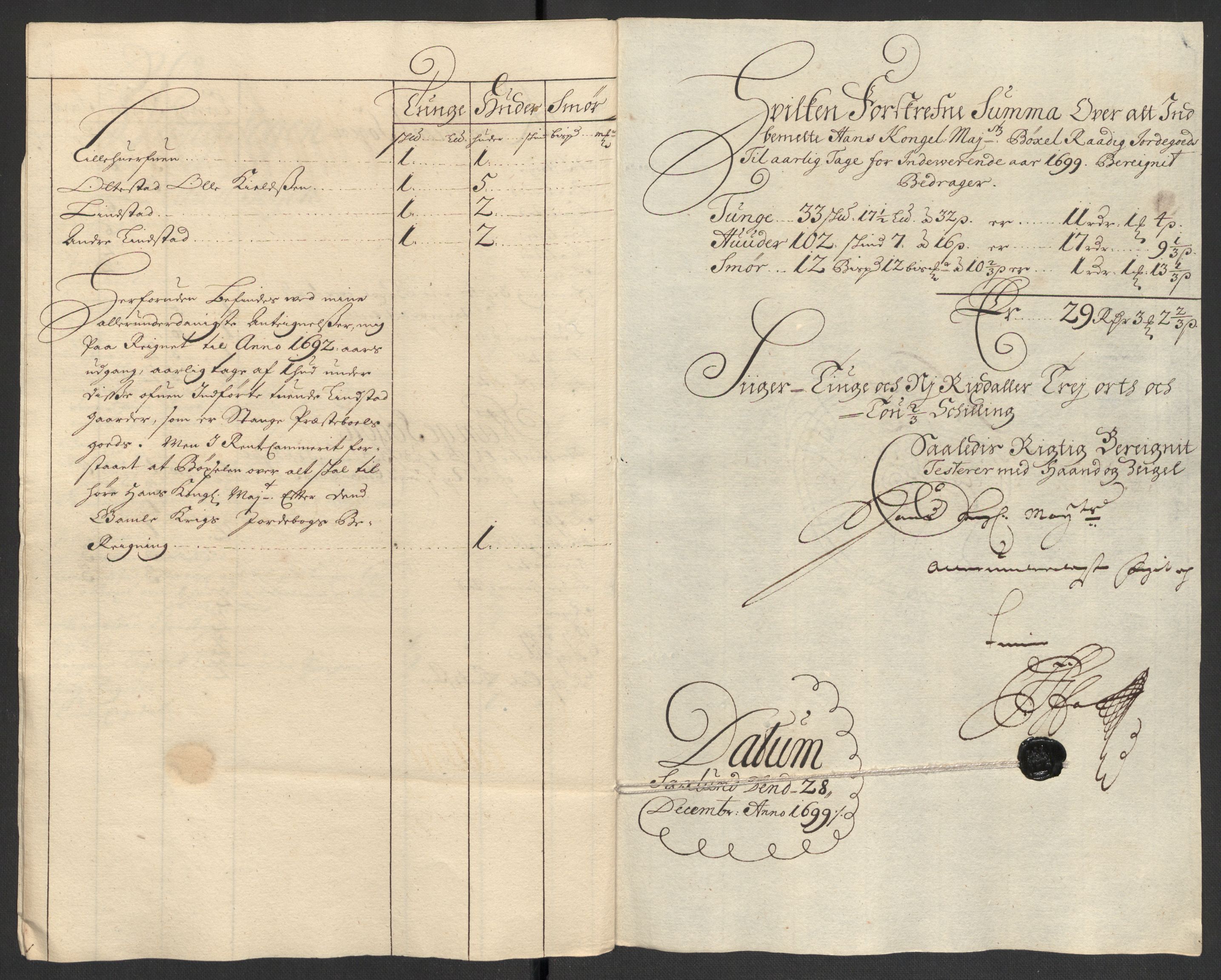 Rentekammeret inntil 1814, Reviderte regnskaper, Fogderegnskap, AV/RA-EA-4092/R16/L1038: Fogderegnskap Hedmark, 1699, s. 44