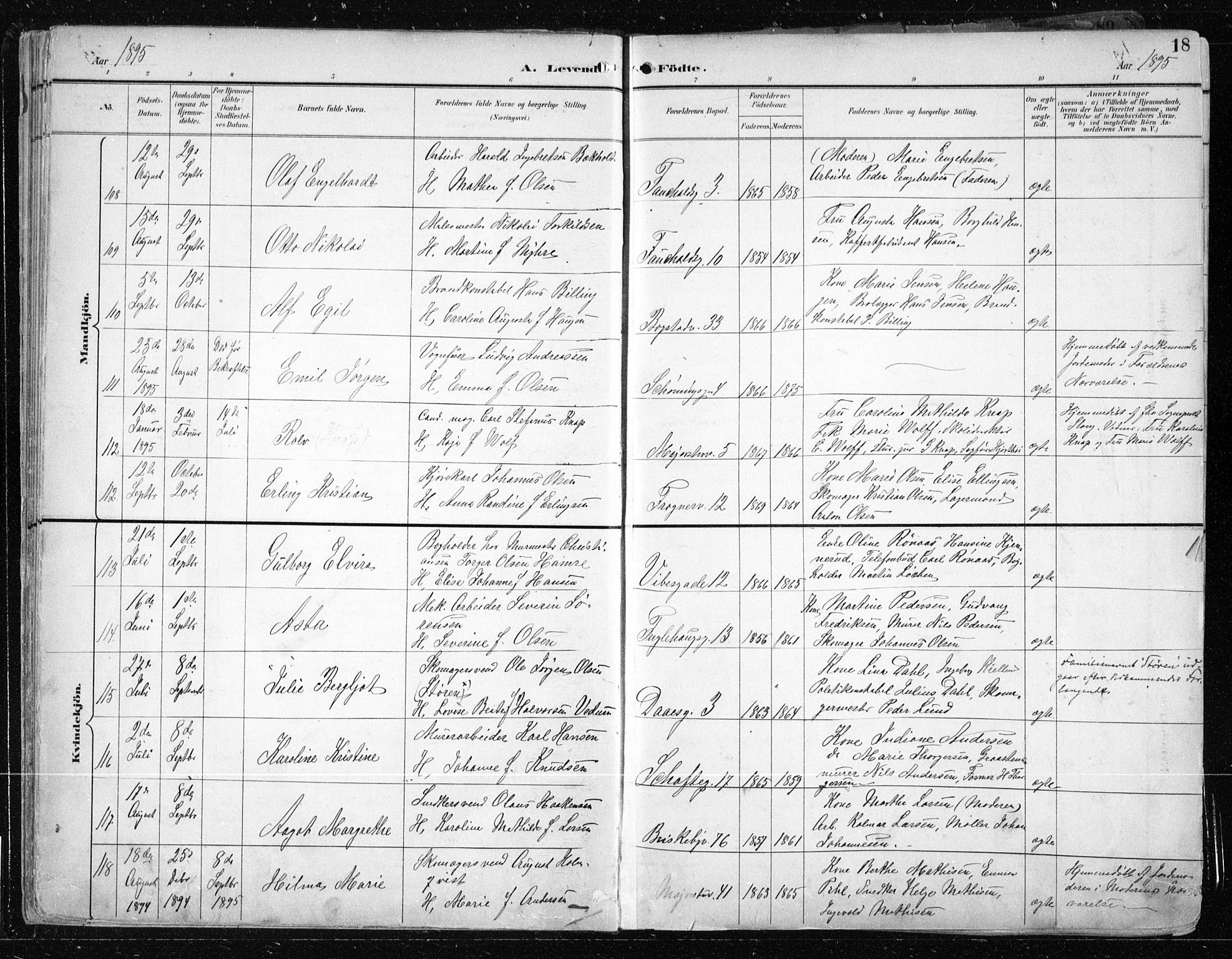 Uranienborg prestekontor Kirkebøker, AV/SAO-A-10877/F/Fa/L0005: Ministerialbok nr. 5, 1895-1907, s. 18