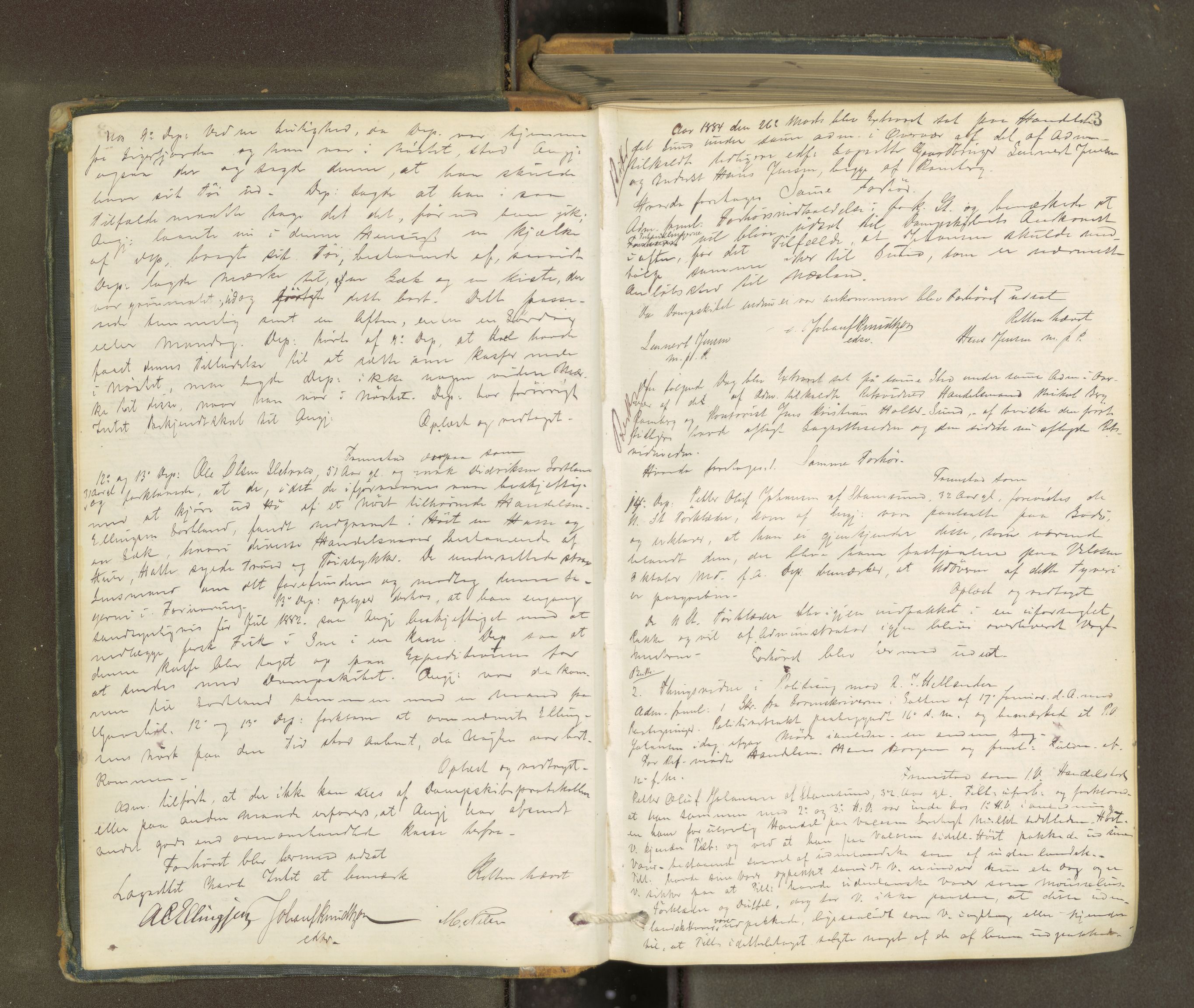 Vesterålen sorenskriveri, AV/SAT-A-4180/1/1/1B/L0023: Ekstrarettsprotokoll, 1884-1898, s. 2b-3a