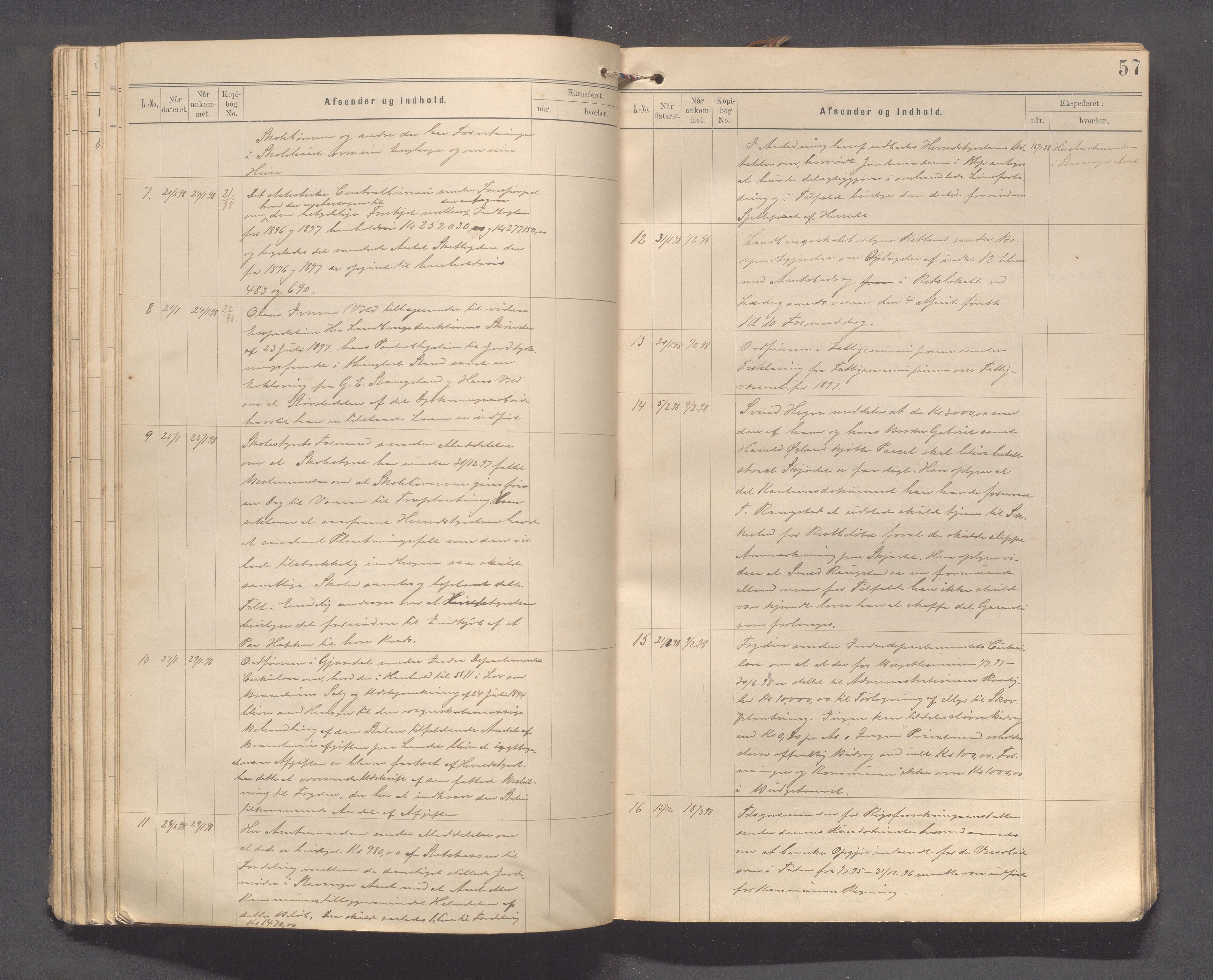 Klepp kommune - Formannskapet, IKAR/K-100277/C/L0002: Brevjournal, 1890-1904, s. 57