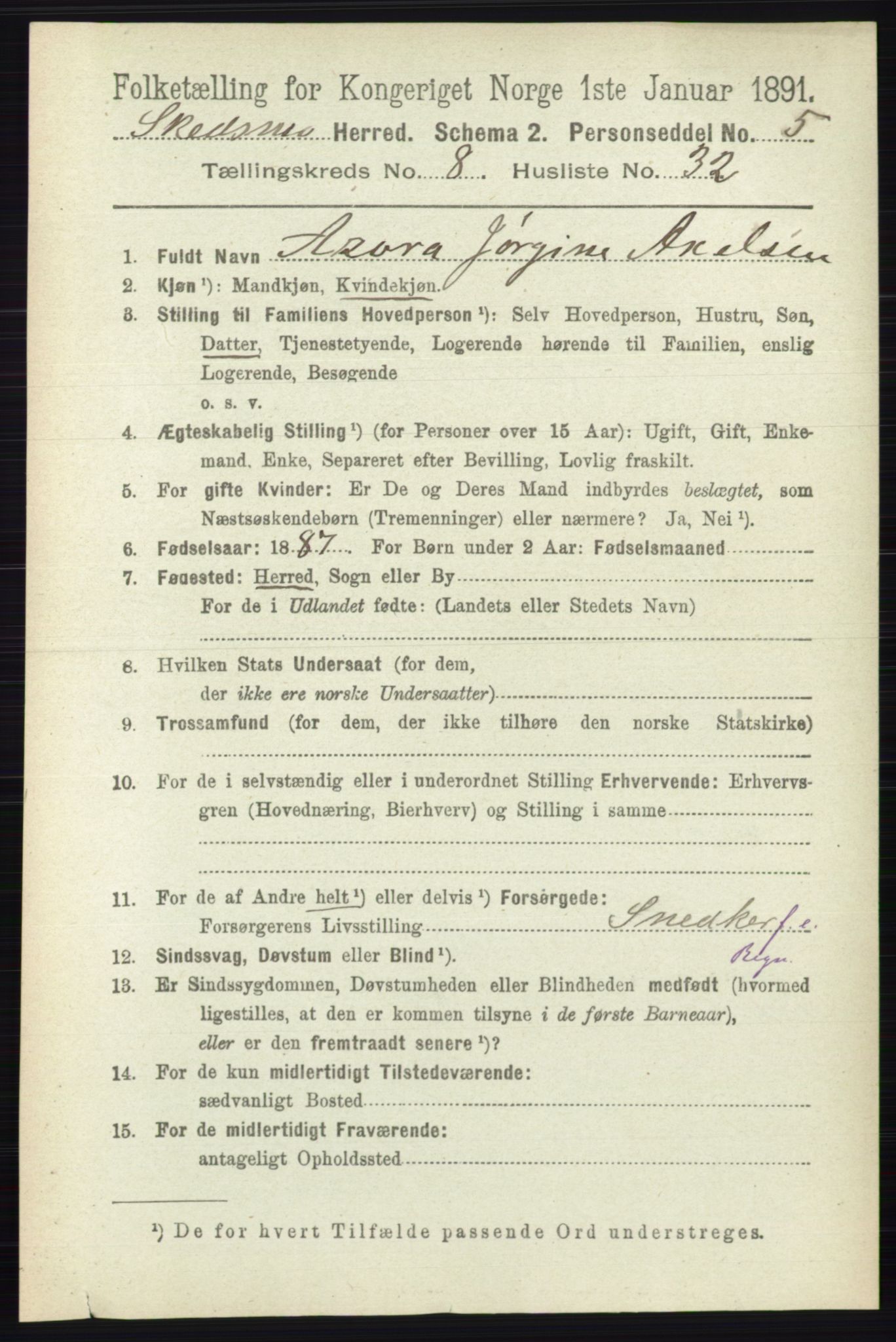 RA, Folketelling 1891 for 0231 Skedsmo herred, 1891, s. 4279