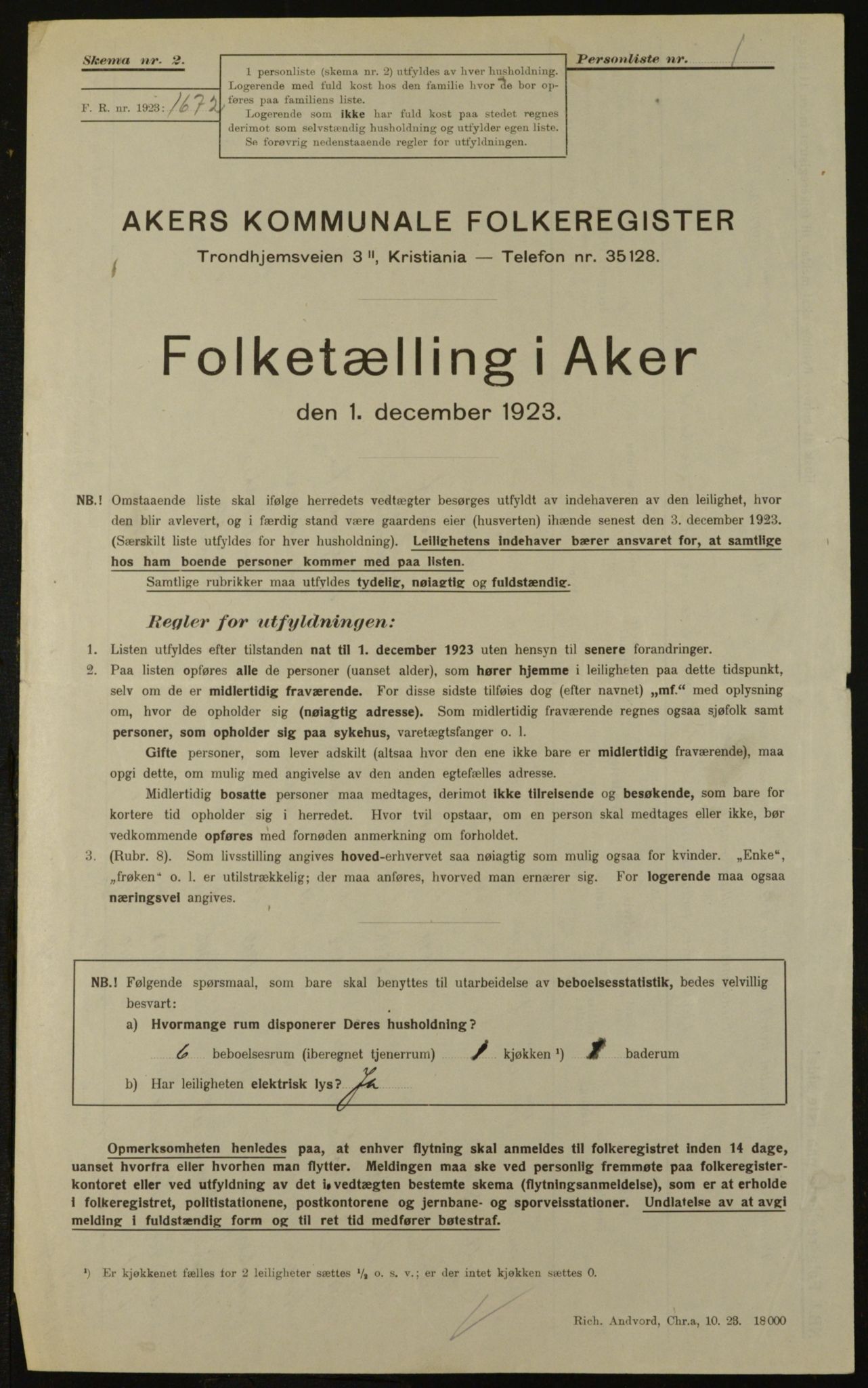 , Kommunal folketelling 1.12.1923 for Aker, 1923, s. 33057