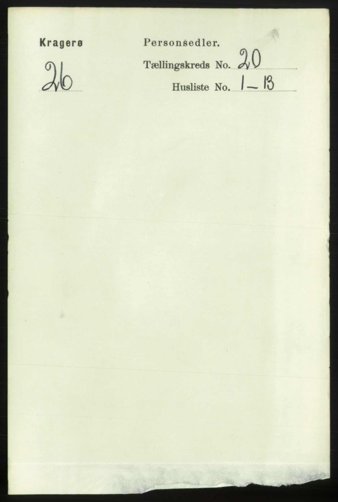 RA, Folketelling 1891 for 0801 Kragerø kjøpstad, 1891, s. 4606