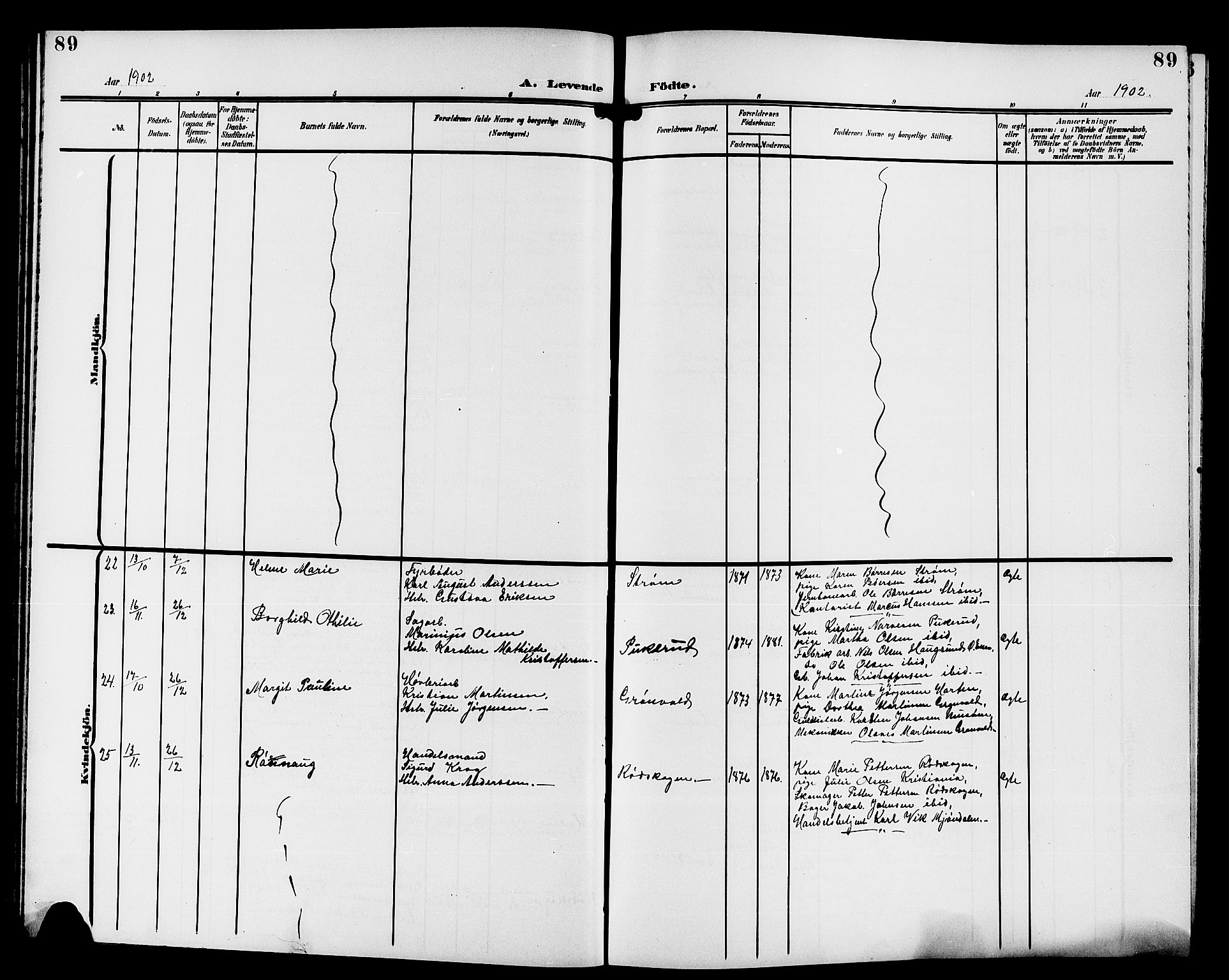 Strømsgodset kirkebøker, AV/SAKO-A-324/G/Ga/L0002: Klokkerbok nr. 2, 1885-1910, s. 89