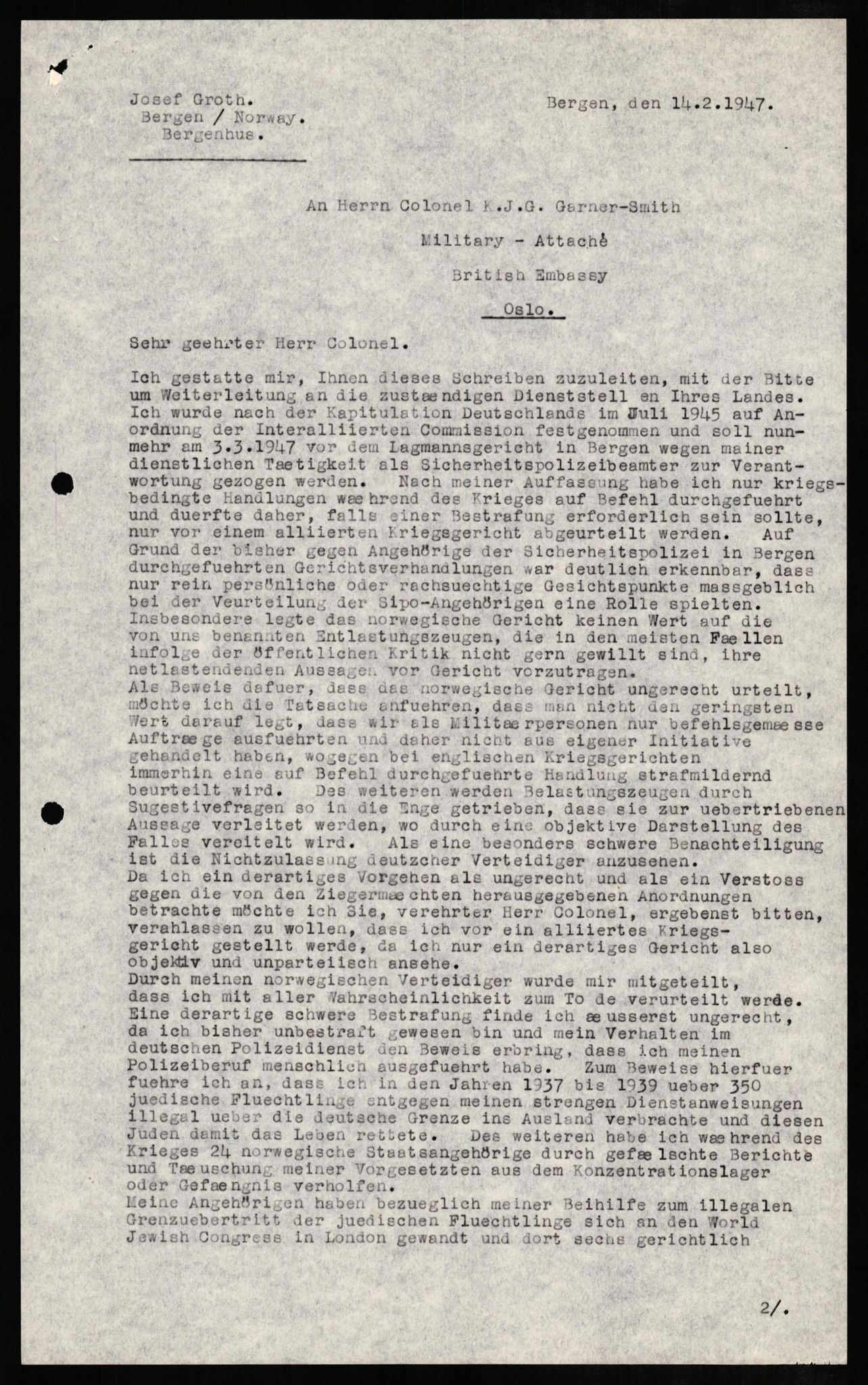 Forsvaret, Forsvarets overkommando II, RA/RAFA-3915/D/Db/L0010: CI Questionaires. Tyske okkupasjonsstyrker i Norge. Tyskere., 1945-1946, s. 379