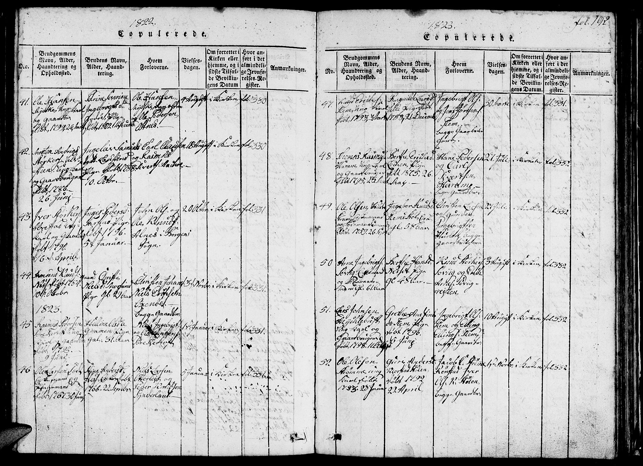 Ministerialprotokoller, klokkerbøker og fødselsregistre - Møre og Romsdal, AV/SAT-A-1454/536/L0506: Klokkerbok nr. 536C01, 1818-1859, s. 192