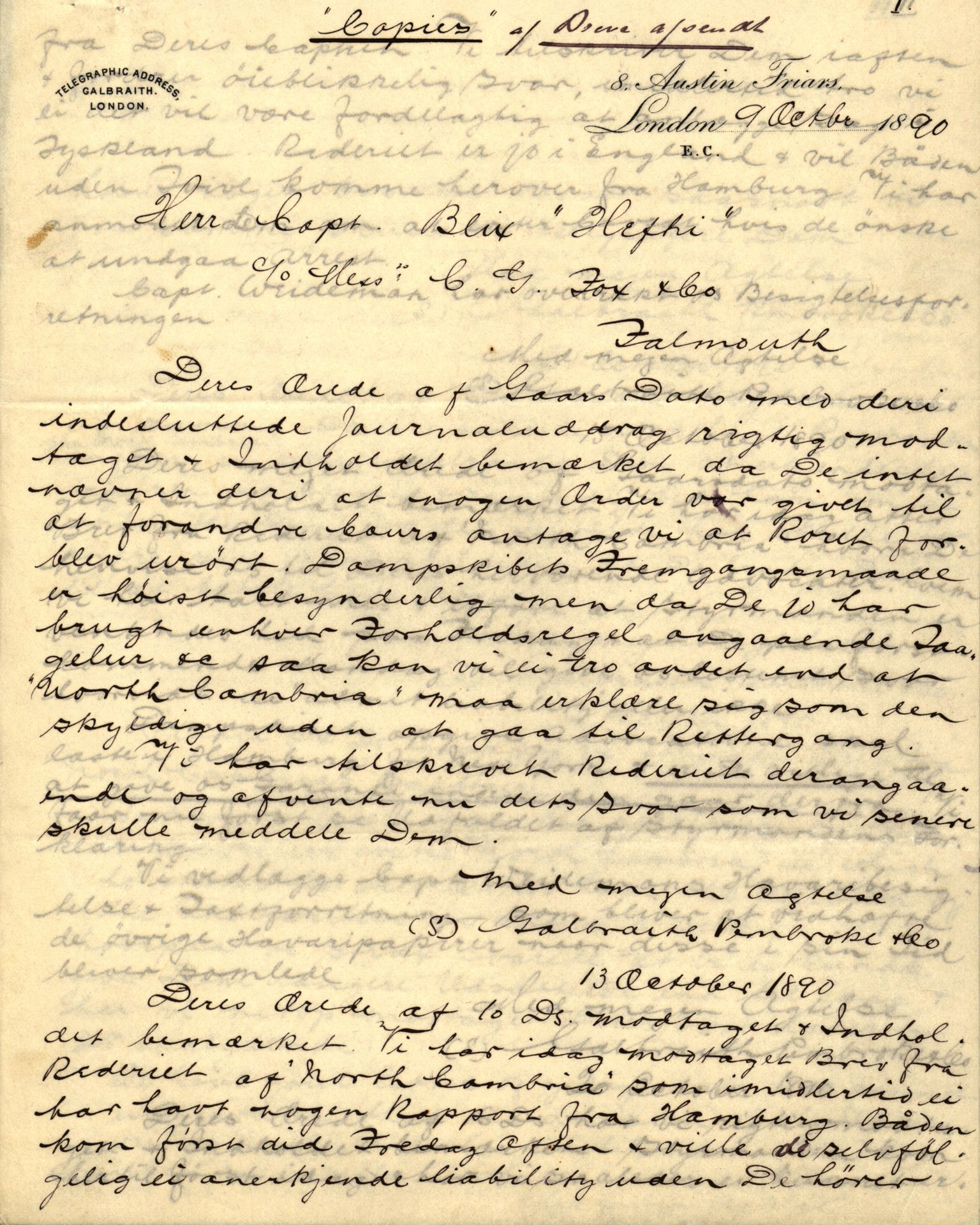 Pa 63 - Østlandske skibsassuranceforening, VEMU/A-1079/G/Ga/L0025/0004: Havaridokumenter / Imanuel, Hefhi, Guldregn, Haabet, Harald, Windsor, 1890, s. 43