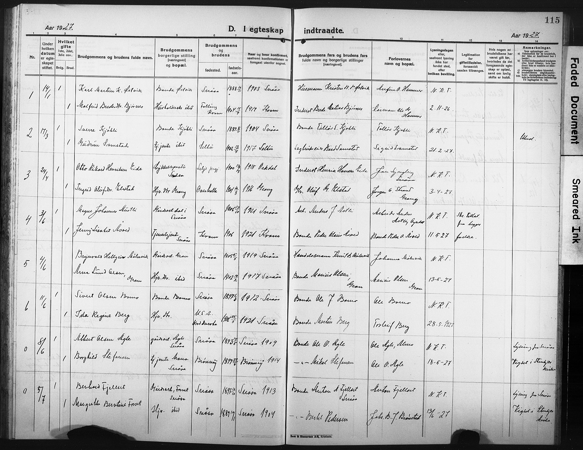 Ministerialprotokoller, klokkerbøker og fødselsregistre - Nord-Trøndelag, AV/SAT-A-1458/749/L0480: Klokkerbok nr. 749C02, 1924-1932, s. 115