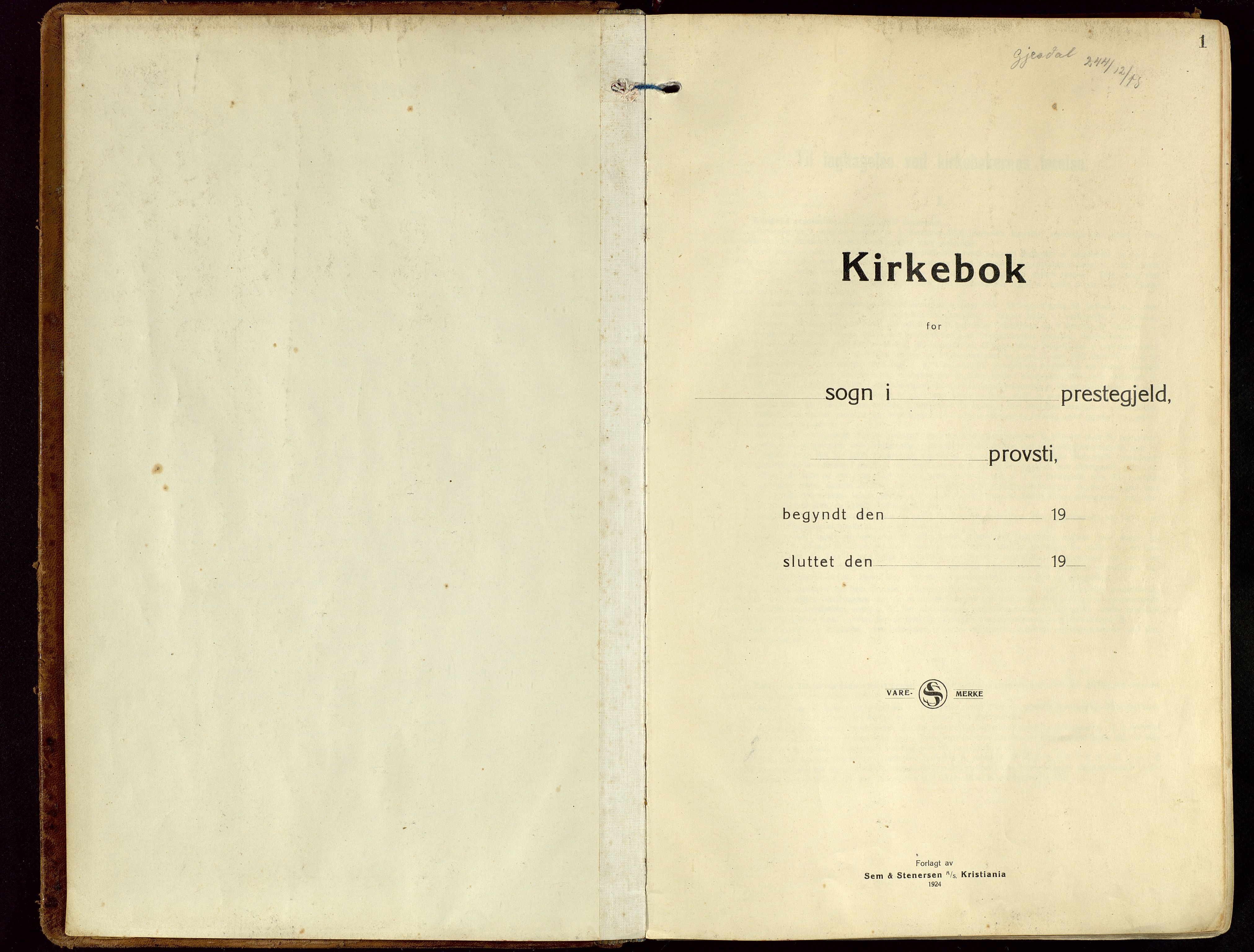 Gjesdal sokneprestkontor, SAST/A-101796/003/O/L0001: Ministerialbok nr. A 1, 1925-1949, s. 1