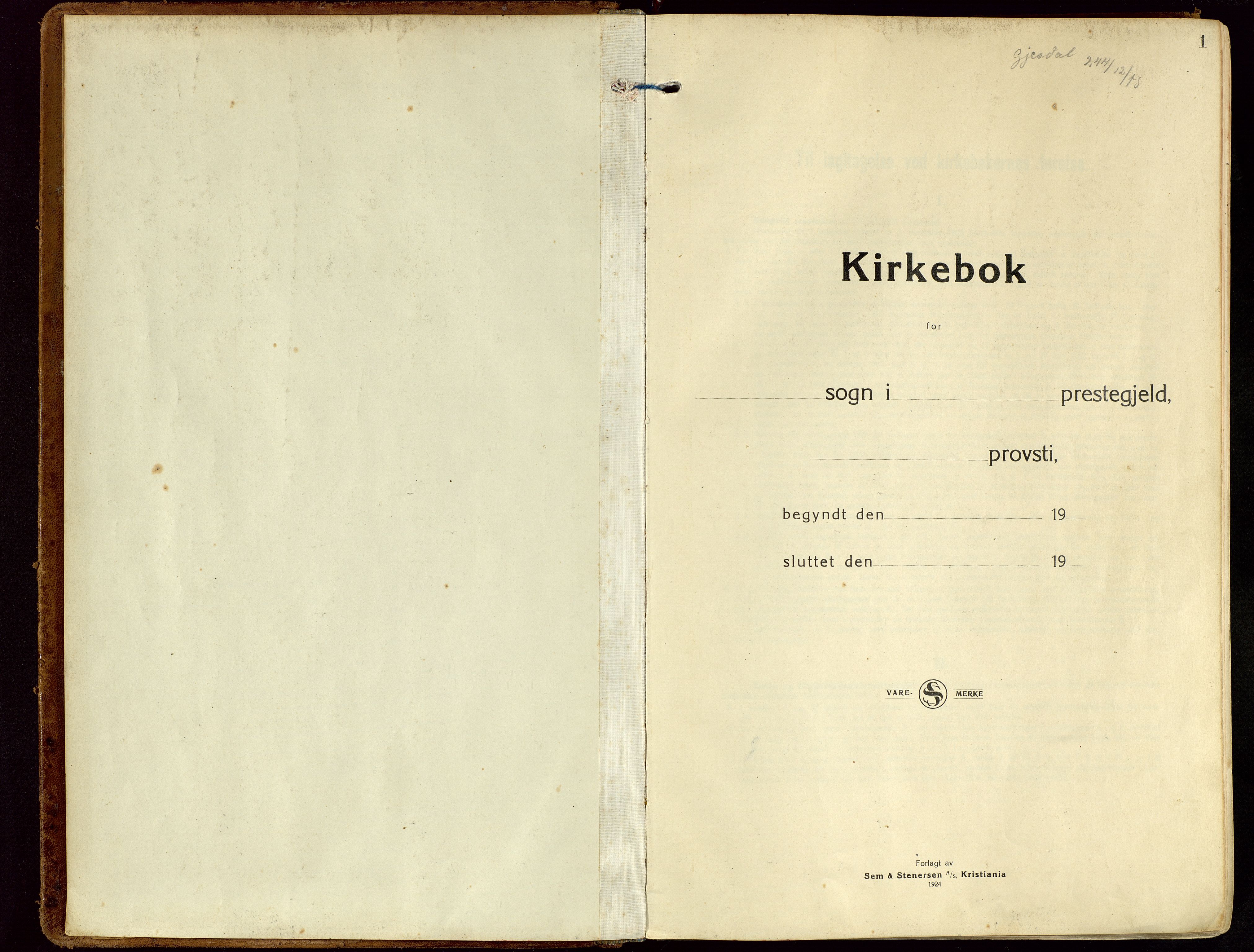 Gjesdal sokneprestkontor, AV/SAST-A-101796/003/O/L0001: Ministerialbok nr. A 1, 1925-1949, s. 1