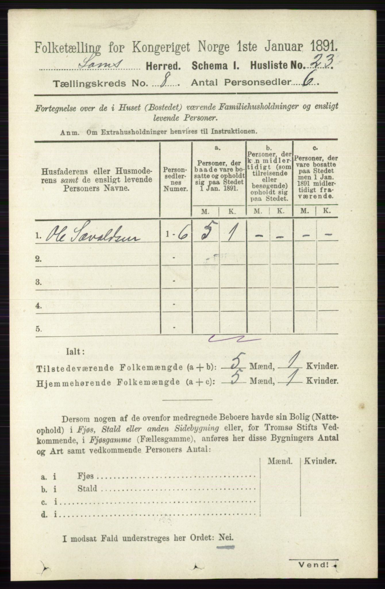 RA, Folketelling 1891 for 0514 Lom herred, 1891, s. 3065