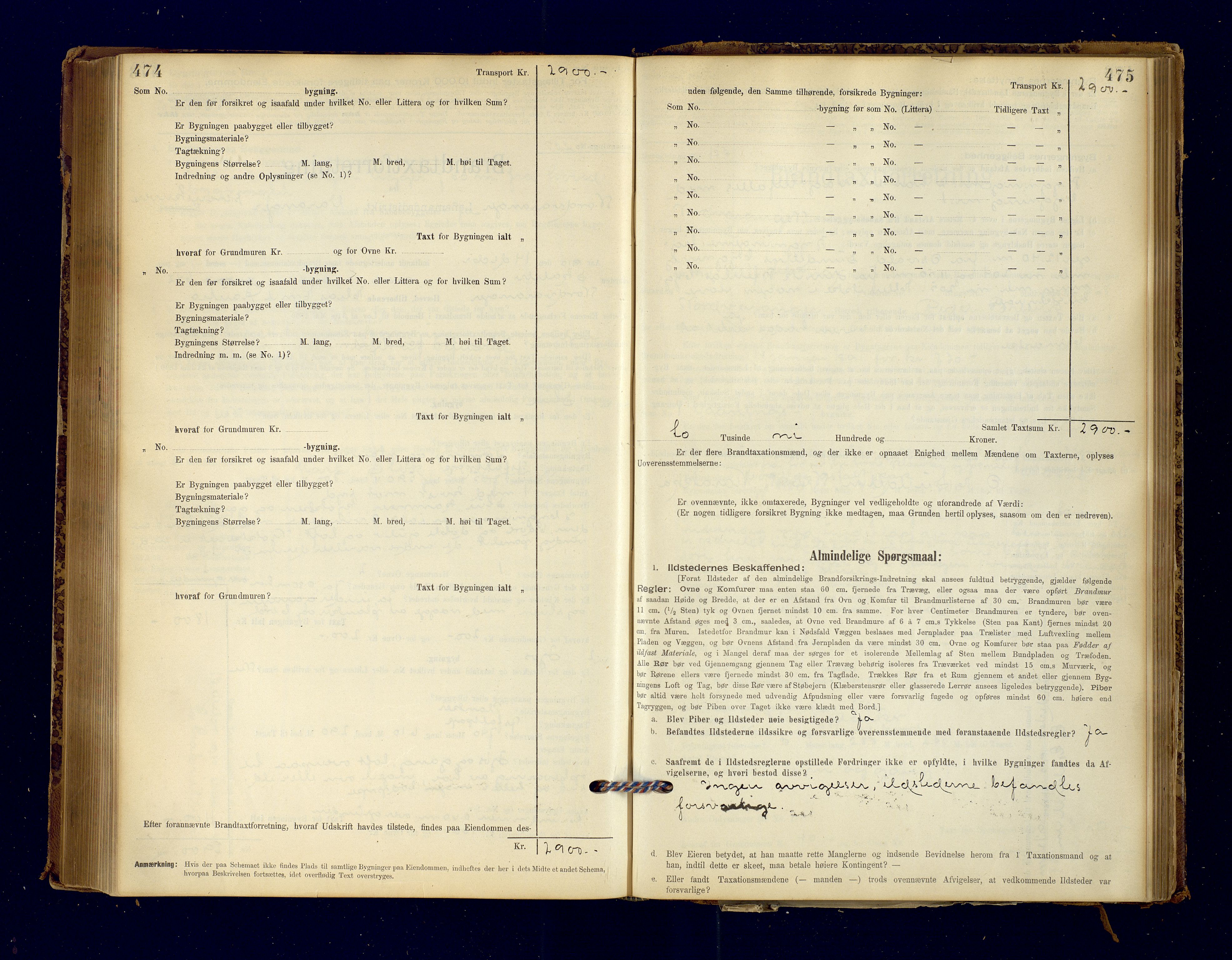 Nord-Varanger (Vadsø) lensmannskontor, SATØ/S-1166/1/Fp/Fpb/L0198: Branntakstprotokoller, 1895-1913, s. 474-475