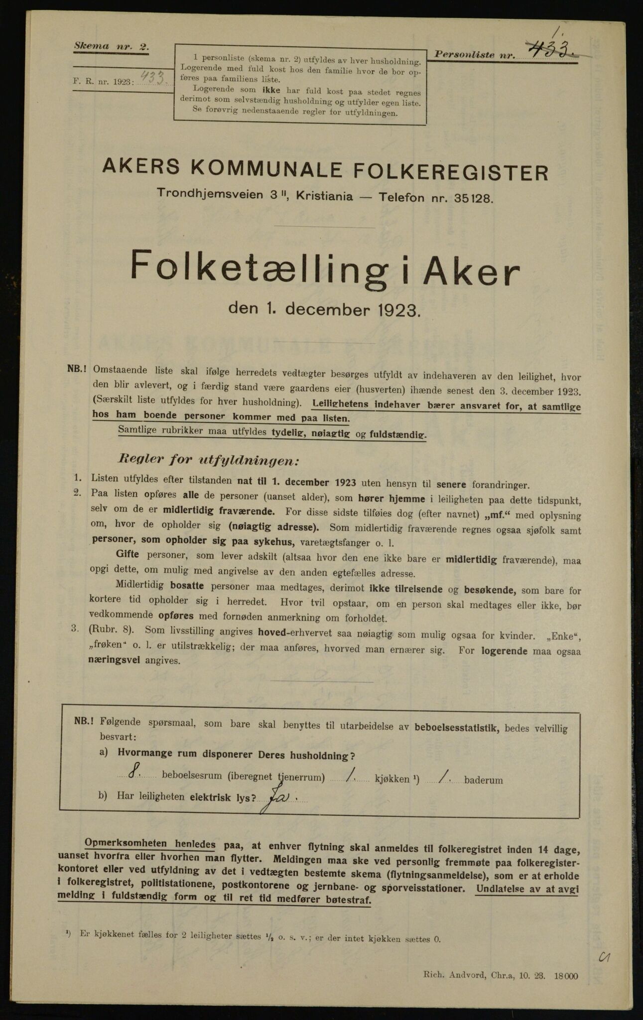 , Kommunal folketelling 1.12.1923 for Aker, 1923, s. 39225