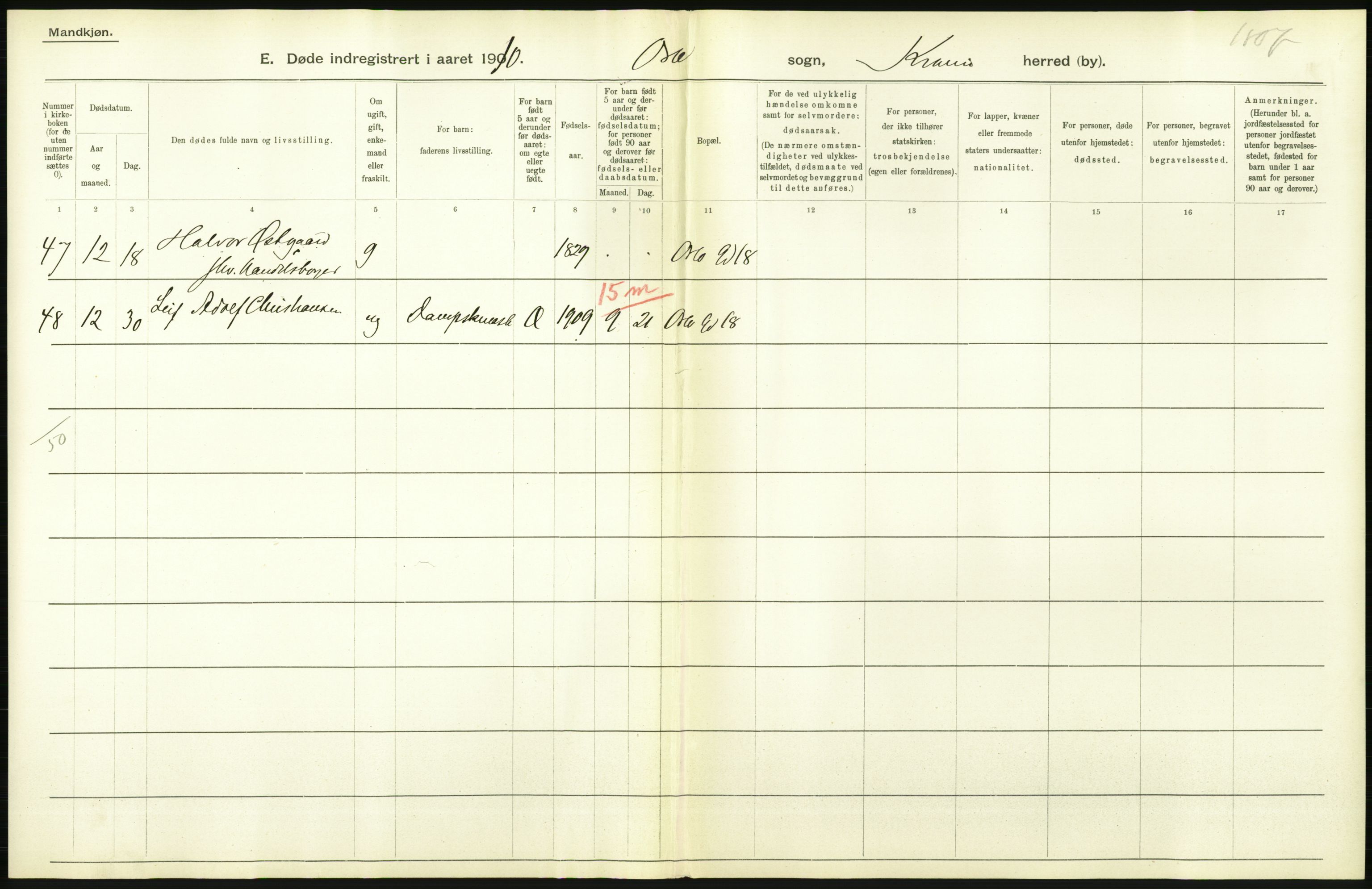 Statistisk sentralbyrå, Sosiodemografiske emner, Befolkning, RA/S-2228/D/Df/Dfa/Dfah/L0008: Kristiania: Døde, 1910, s. 642