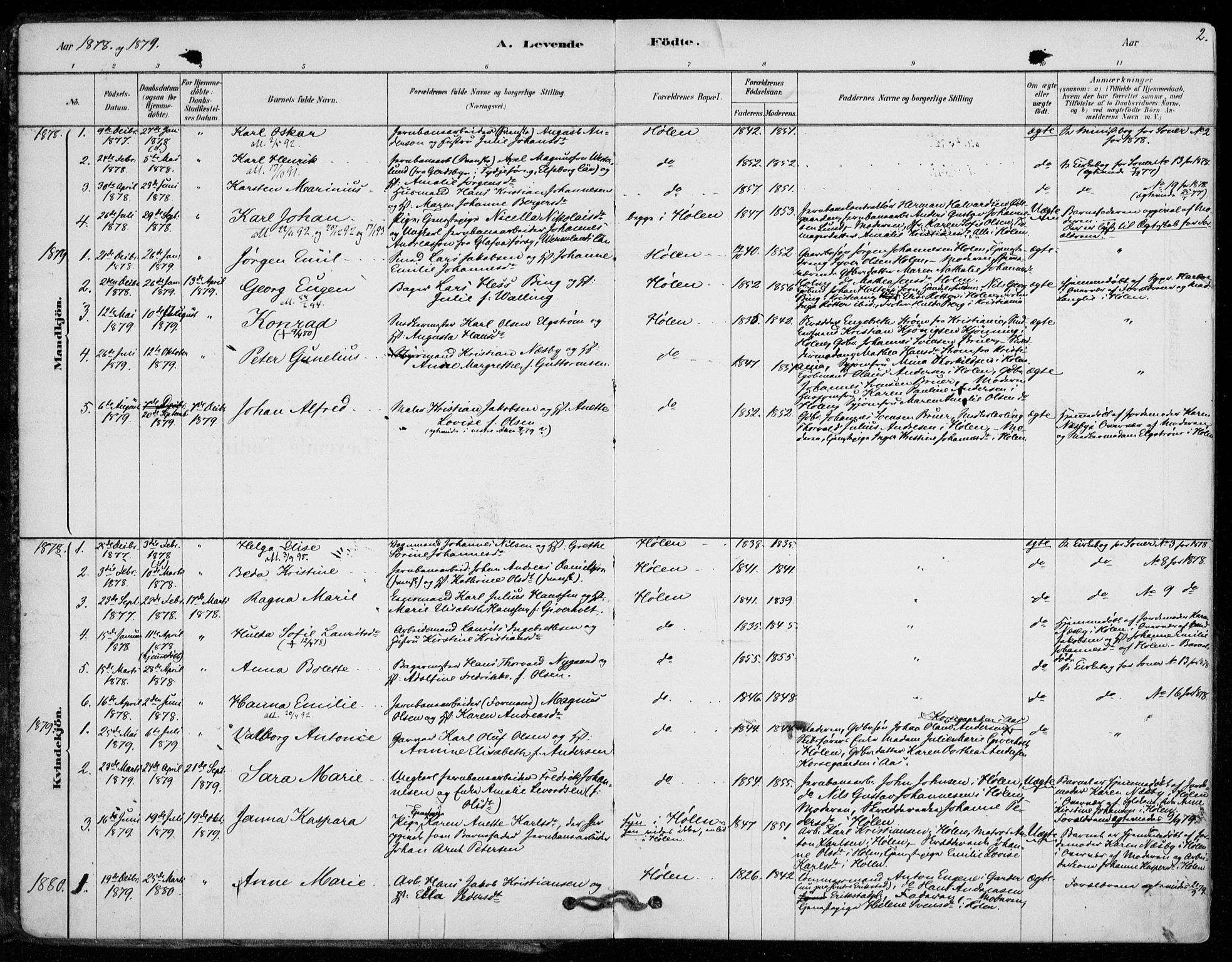 Vestby prestekontor Kirkebøker, AV/SAO-A-10893/F/Fe/L0001: Ministerialbok nr. V 1, 1878-1931, s. 2