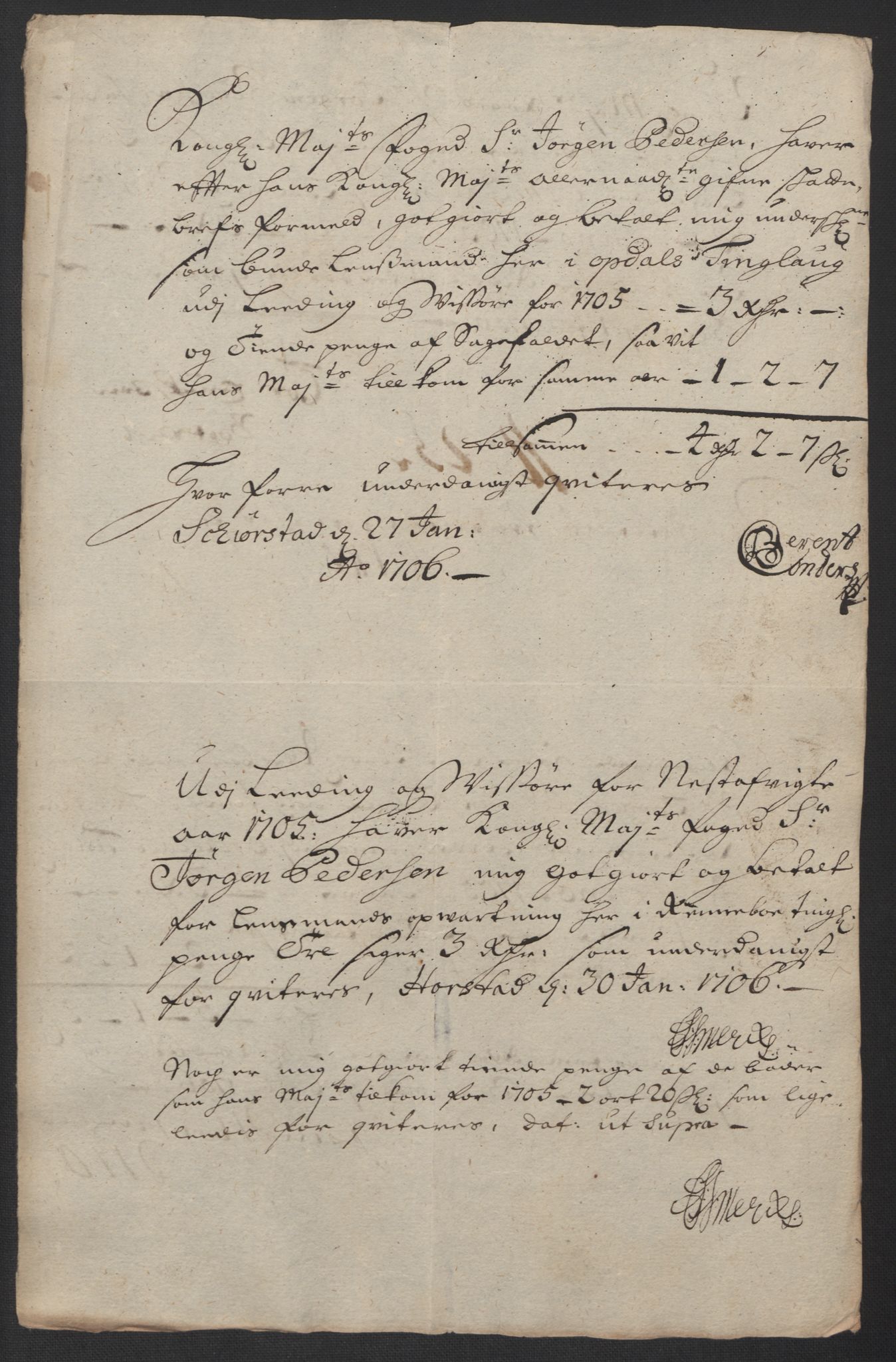 Rentekammeret inntil 1814, Reviderte regnskaper, Fogderegnskap, AV/RA-EA-4092/R60/L3955: Fogderegnskap Orkdal og Gauldal, 1705, s. 211