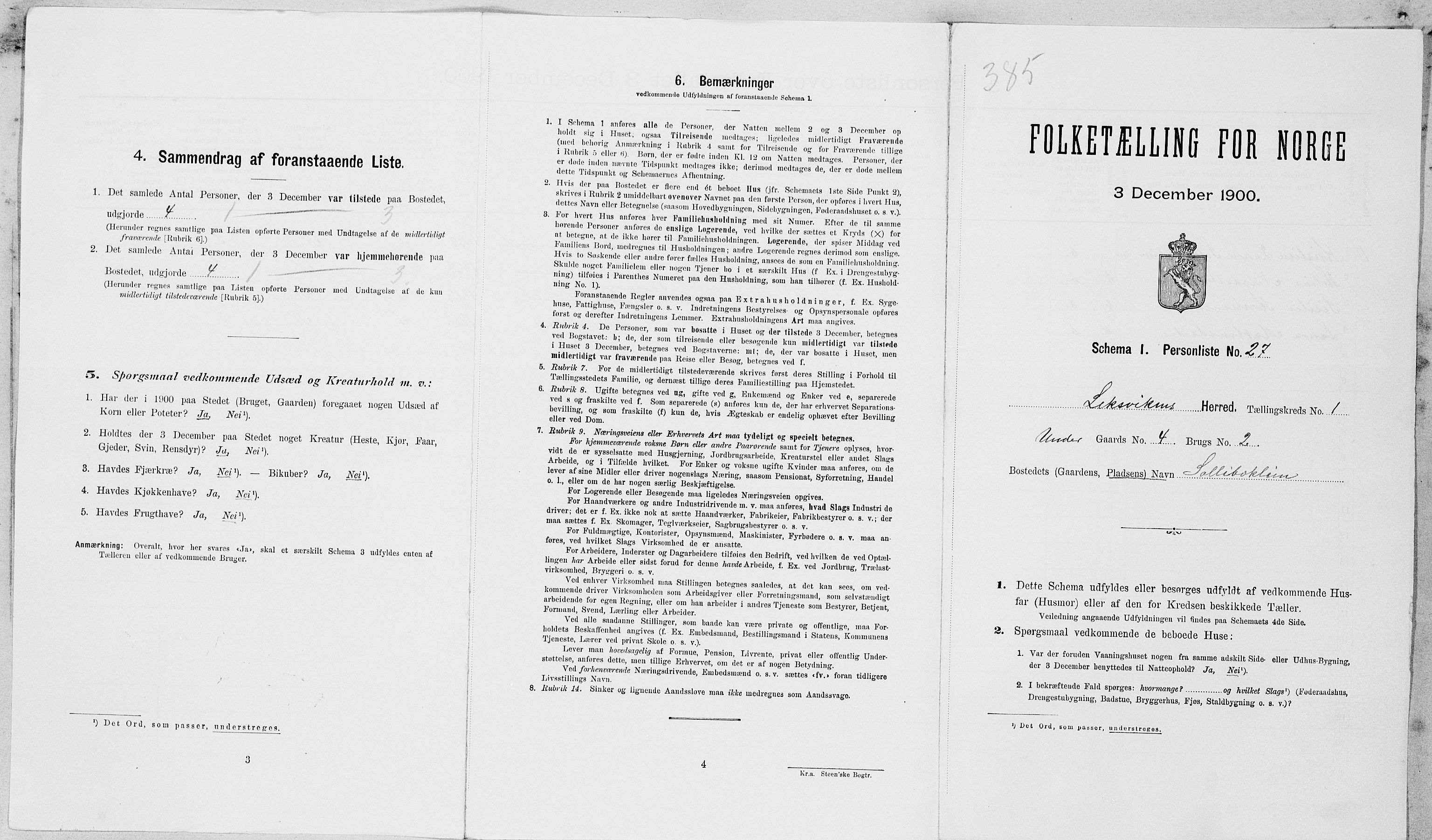 SAT, Folketelling 1900 for 1718 Leksvik herred, 1900, s. 120