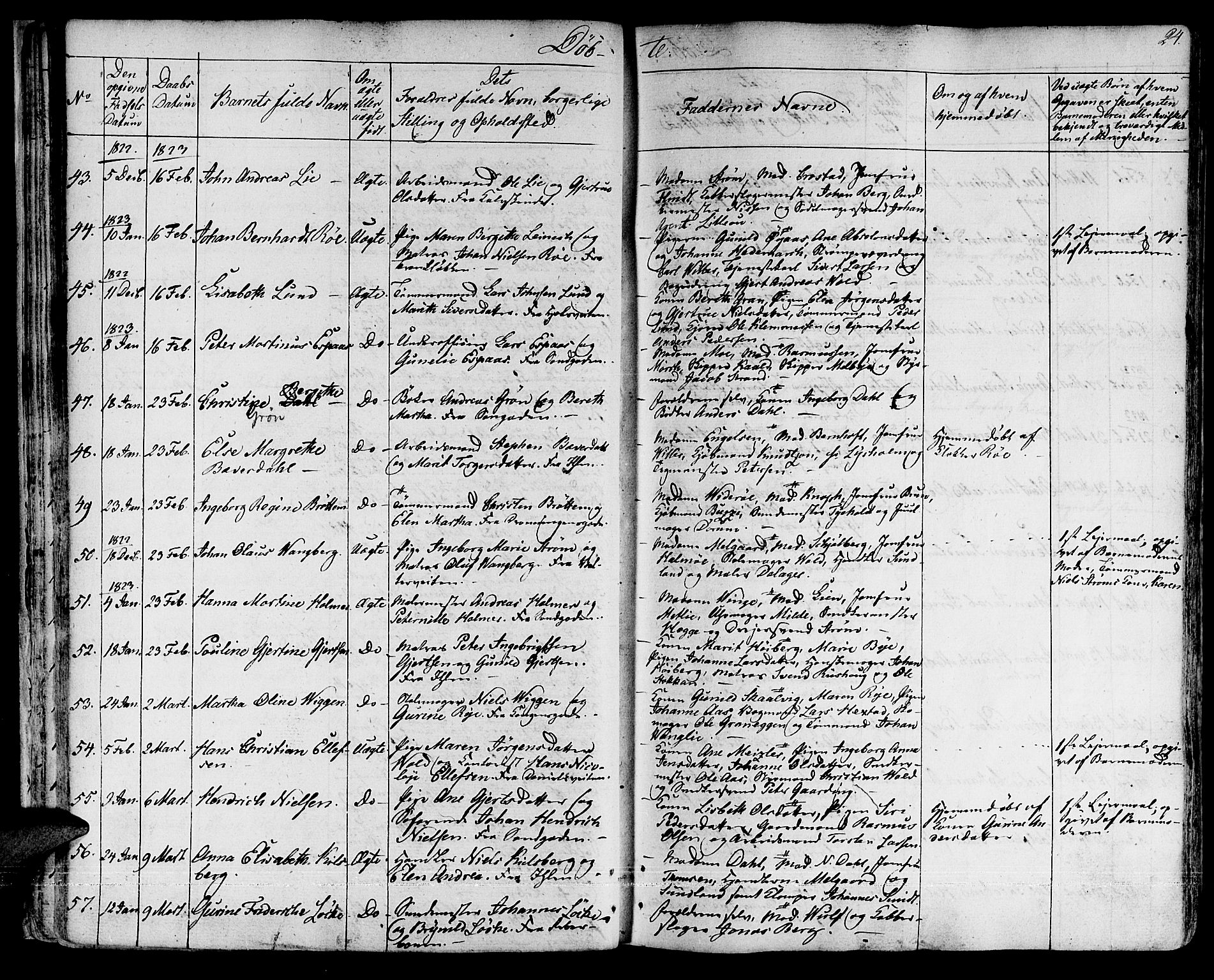 Ministerialprotokoller, klokkerbøker og fødselsregistre - Sør-Trøndelag, SAT/A-1456/601/L0045: Ministerialbok nr. 601A13, 1821-1831, s. 24