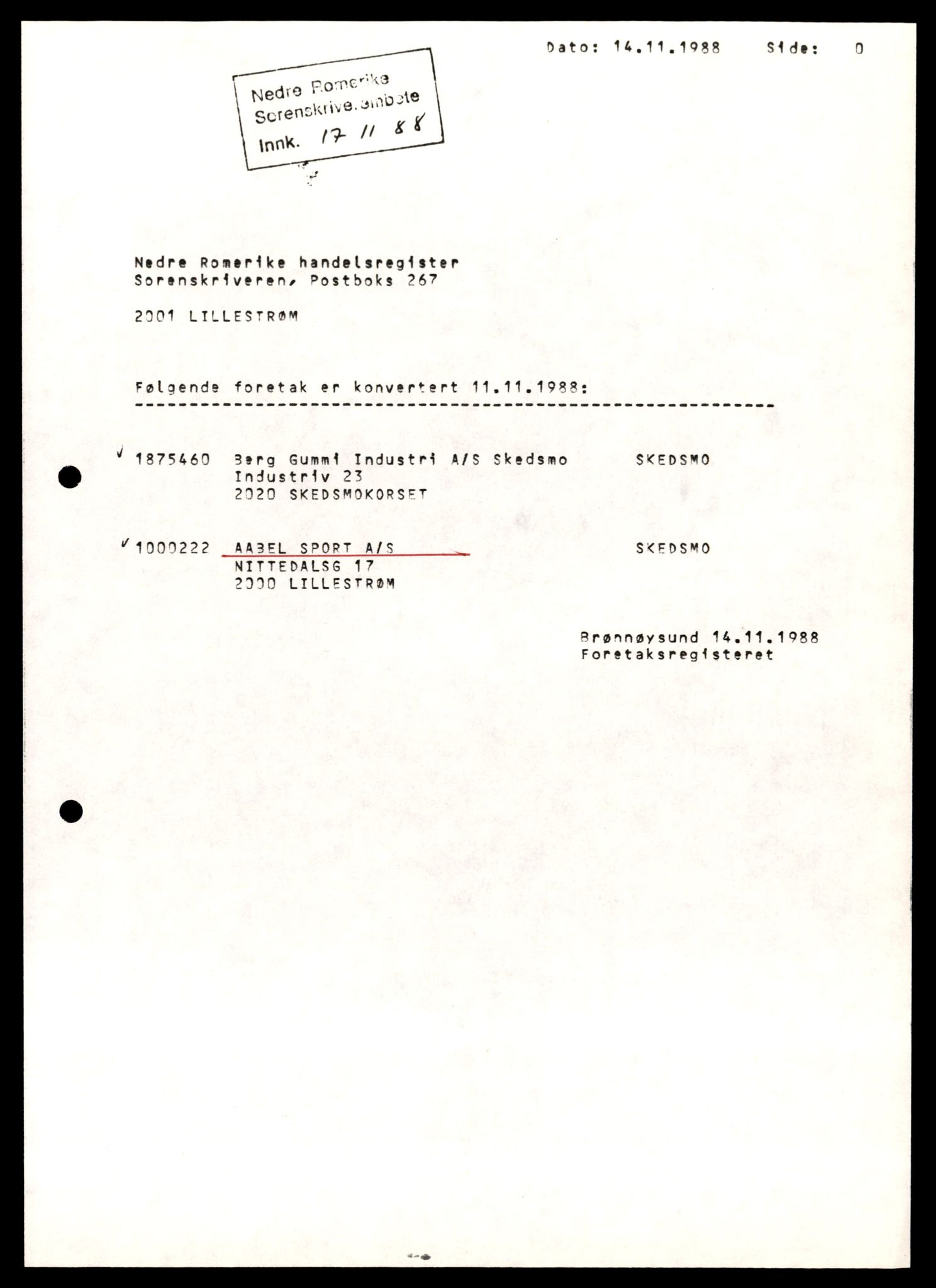 Nedre Romerike sorenskriveri, SAT/A-10469/K/Ke/Ked/L0027: Enkeltmannsforetak, aksjeselskap og andelslag, Å, 1944-1989