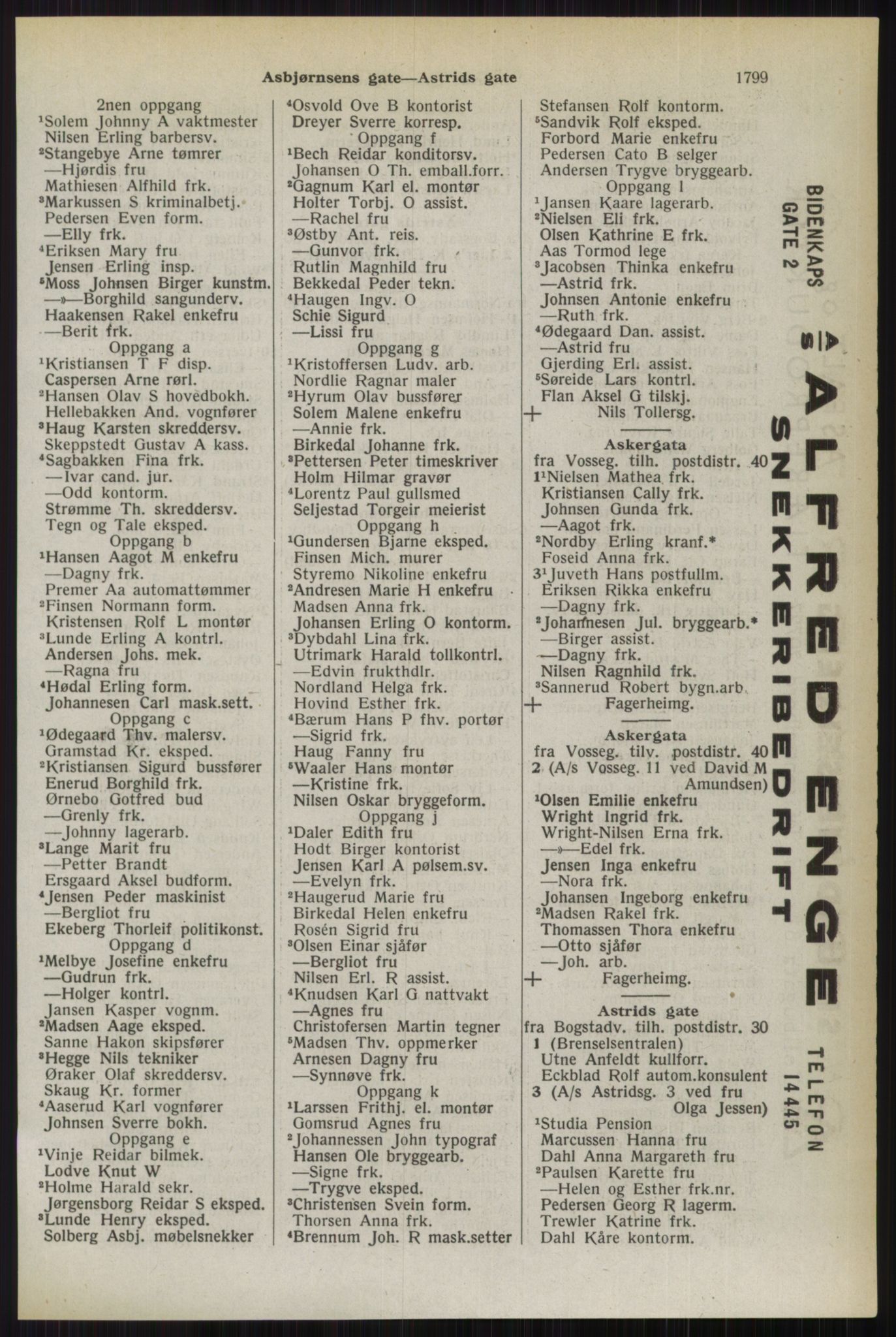 Kristiania/Oslo adressebok, PUBL/-, 1944, s. 1799
